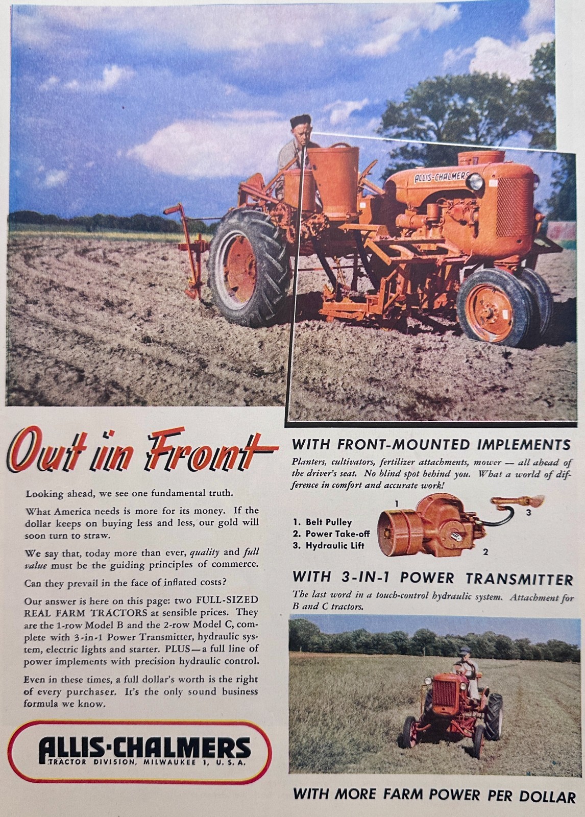 1948 Allis Chalmers Model B & Model C – Front Mounted Implements AD#1706