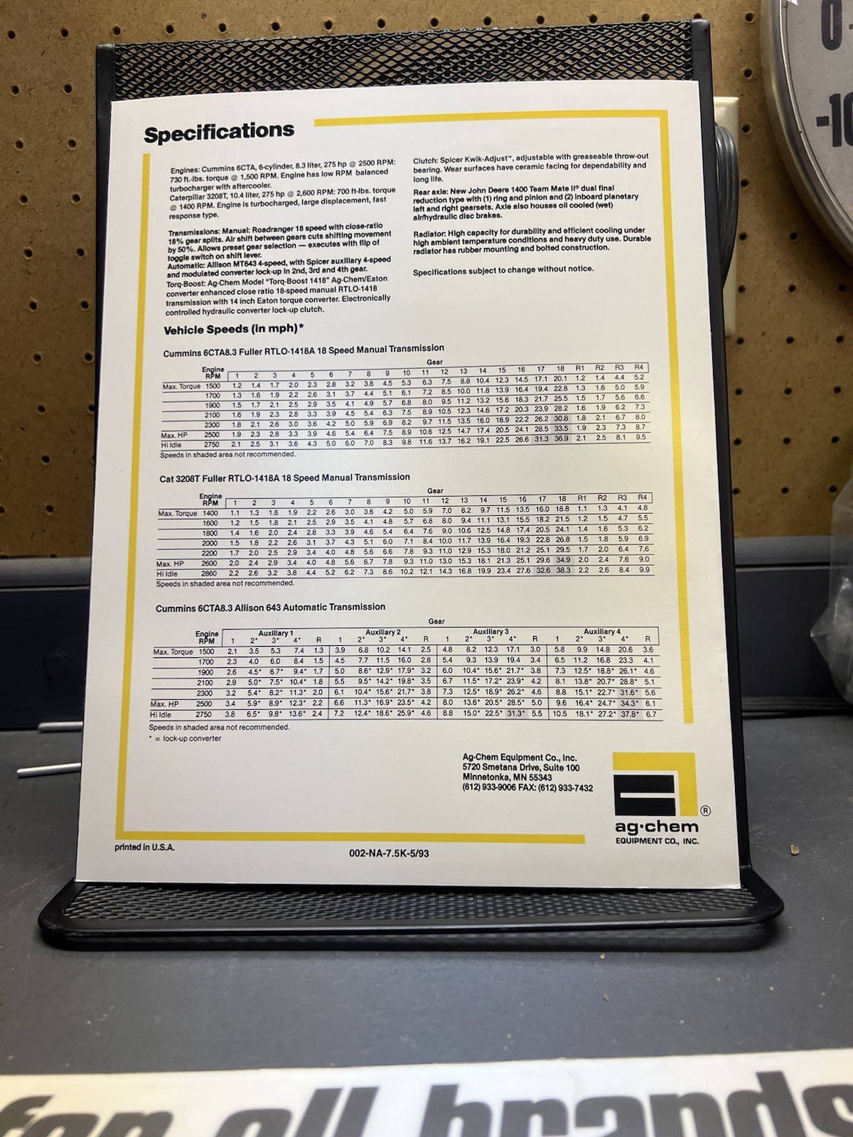1993 Terra Gator 1803 Brochure Farm Ag Floater Ag Chem