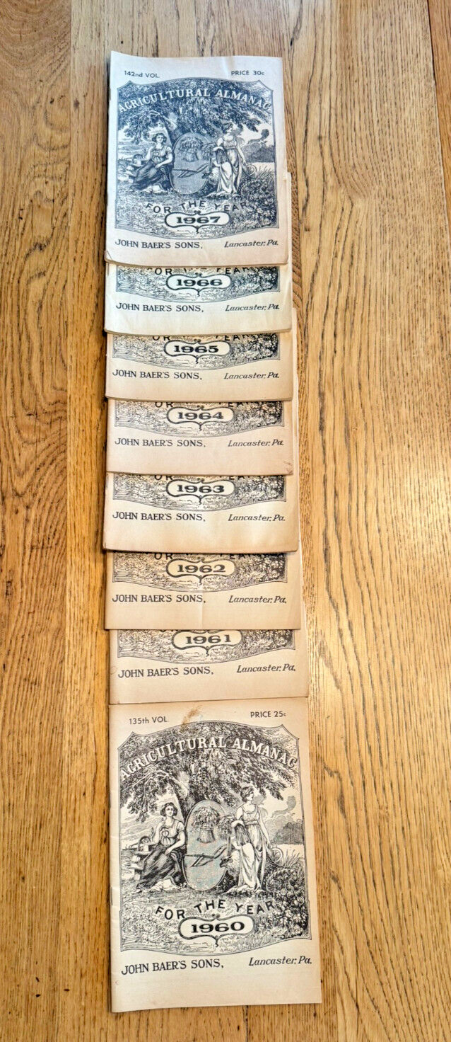 Lot of 19 John Baer’s Sons Agricultural Almanacs, Lancaster PA 1949-1976 Plus+