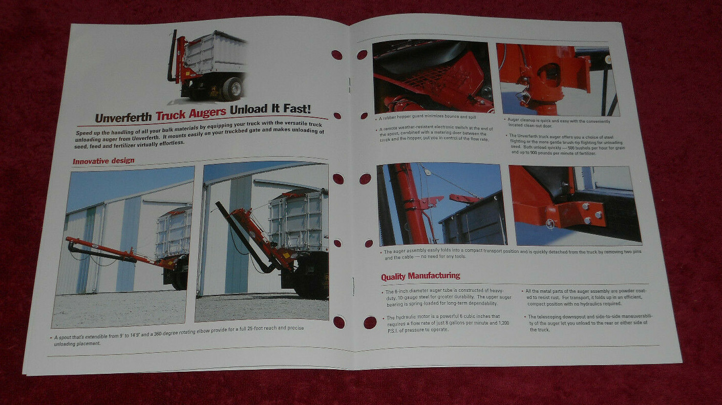 2003 Unverferth Agricultural Handling Brochure Augers Drill Fills Conveyors etc