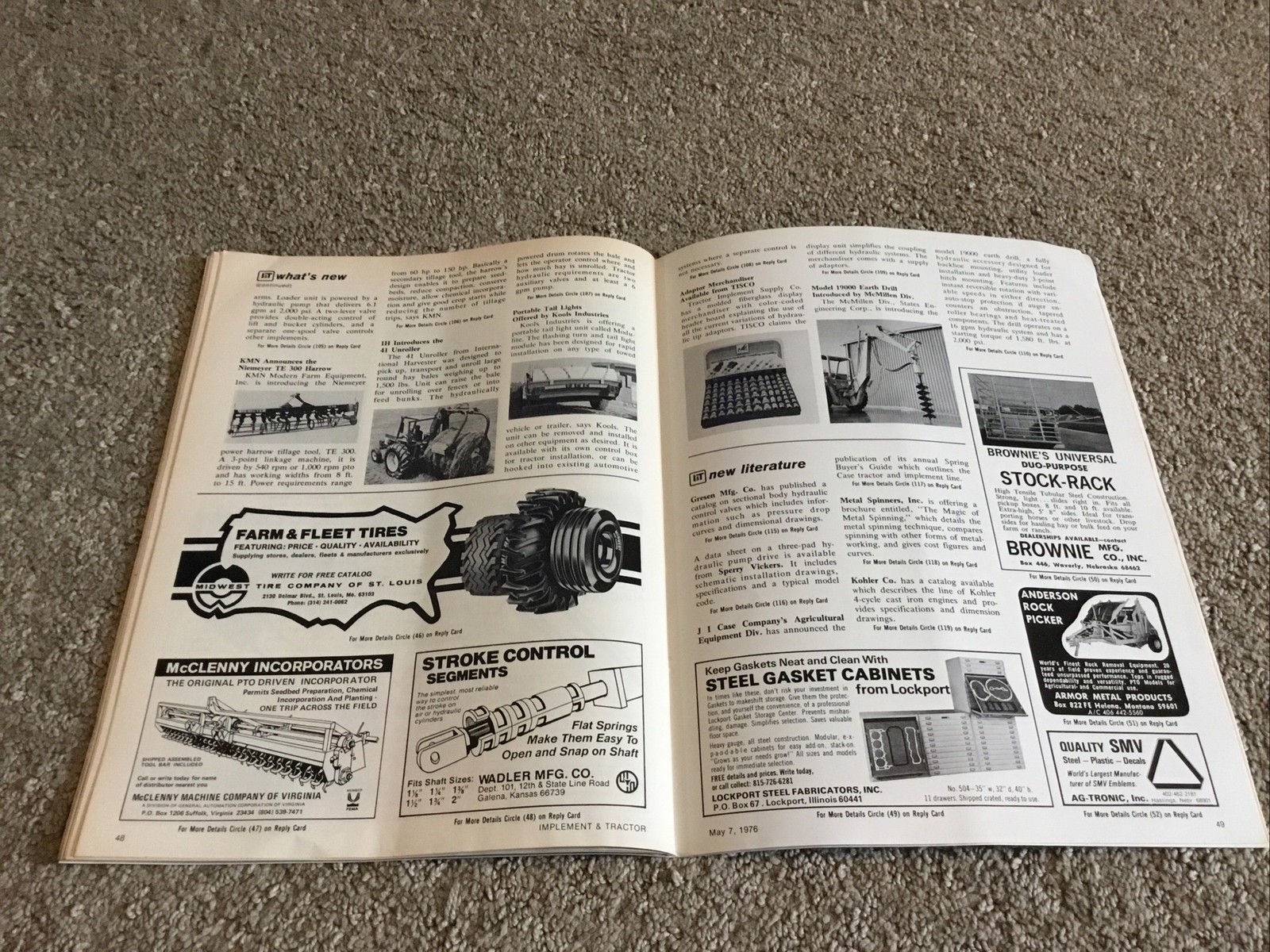 Implement & Tractor Magazine May 7, 1976 Farming Agriculture Vintage Ads J