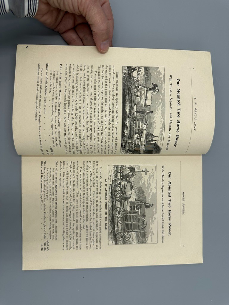 1897 GRAY’s HORSE POWERS THRESHING & SAWING MACHINES Antique Advertising CATALOG