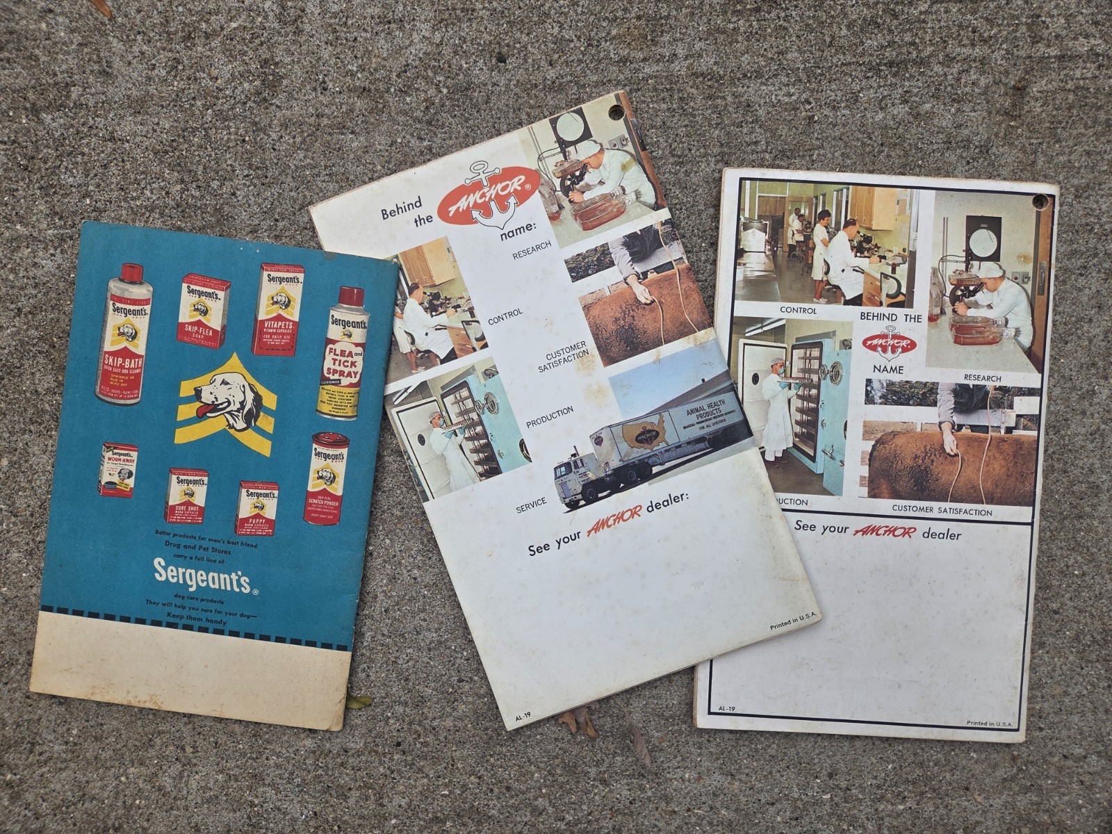 3 Vintage Anchor Veterinary Handbooks: Livestock, Sergeants Dog Care 1960s