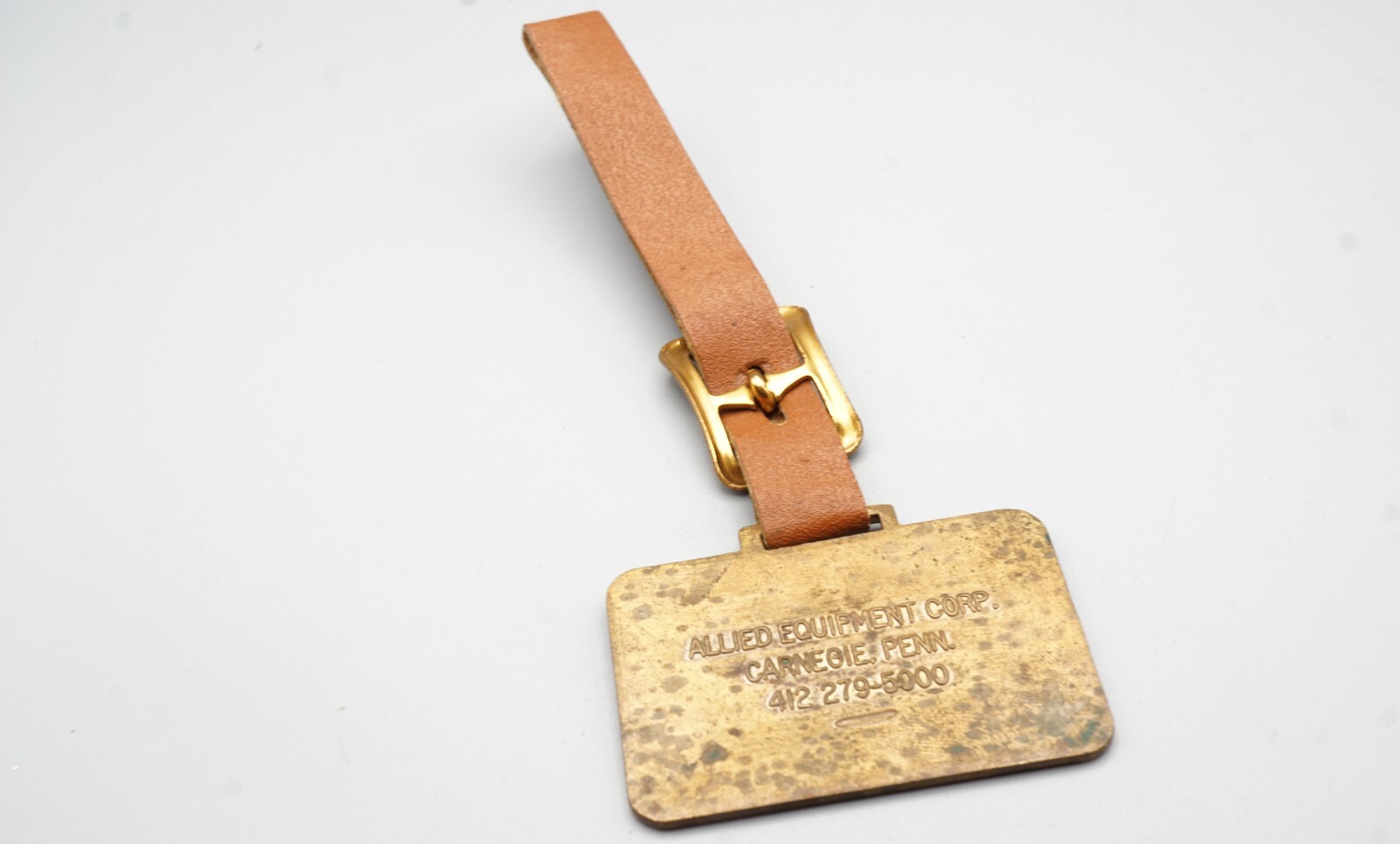 Vintage Michigan Clark Equipment Tractor Dozer Watch Fob With Leather Strap