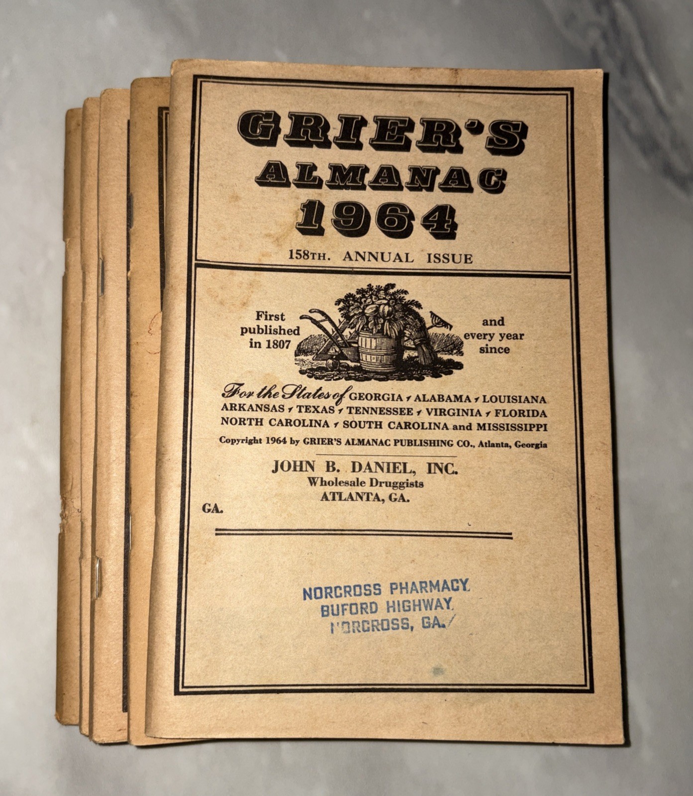 Lot of 4 Vintage GRIER’S ALMANAC 1964, 1970,1972,1974 &1975 Issues