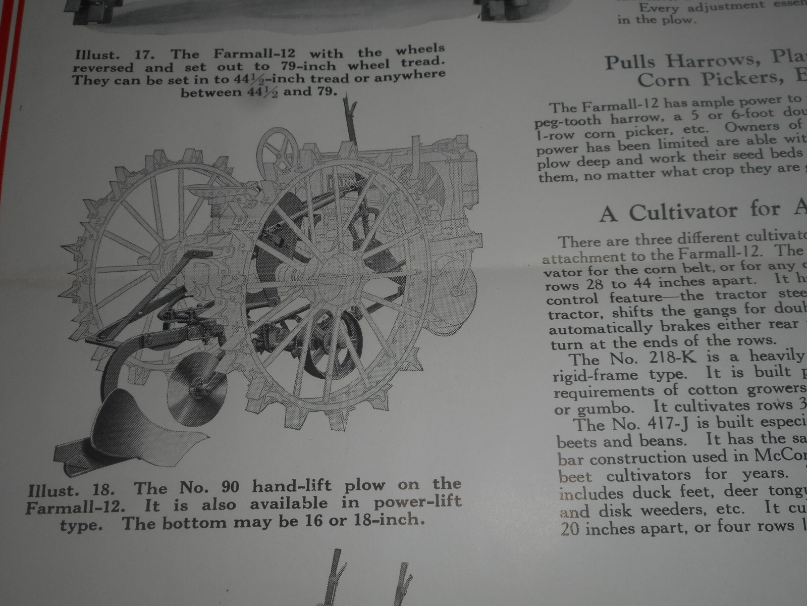 IH McCormick Deering Farmall 12 Tractor Salesman Dealer Window Brochure c.1930
