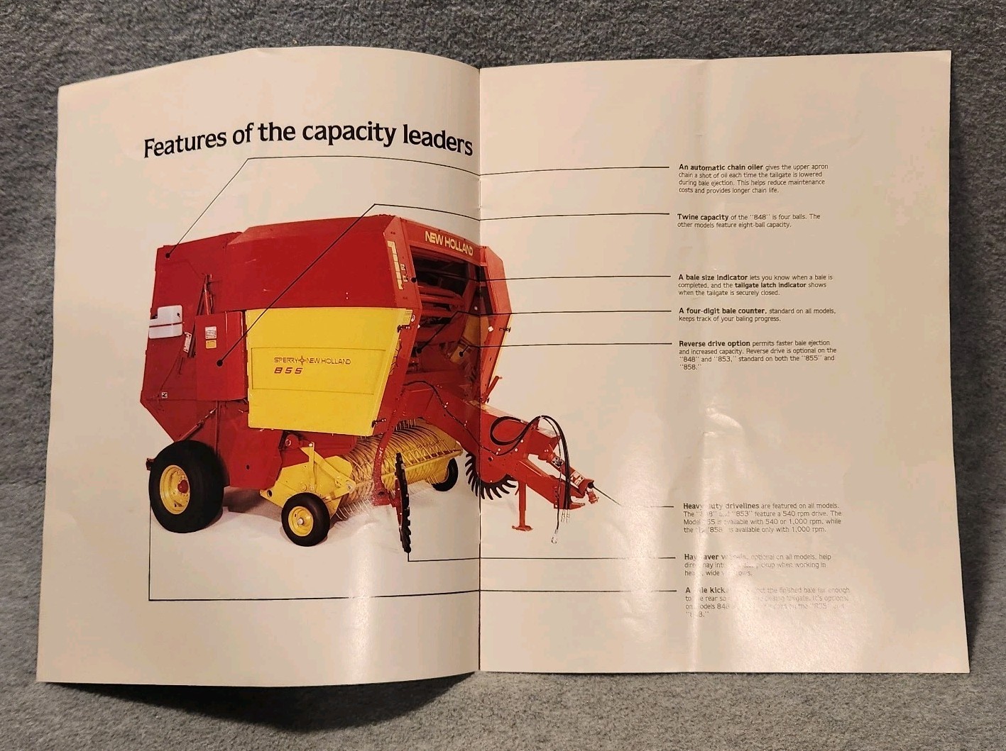 Sperry New Holland Round Bailing Systems Brochure 848 853 855 858 82 85