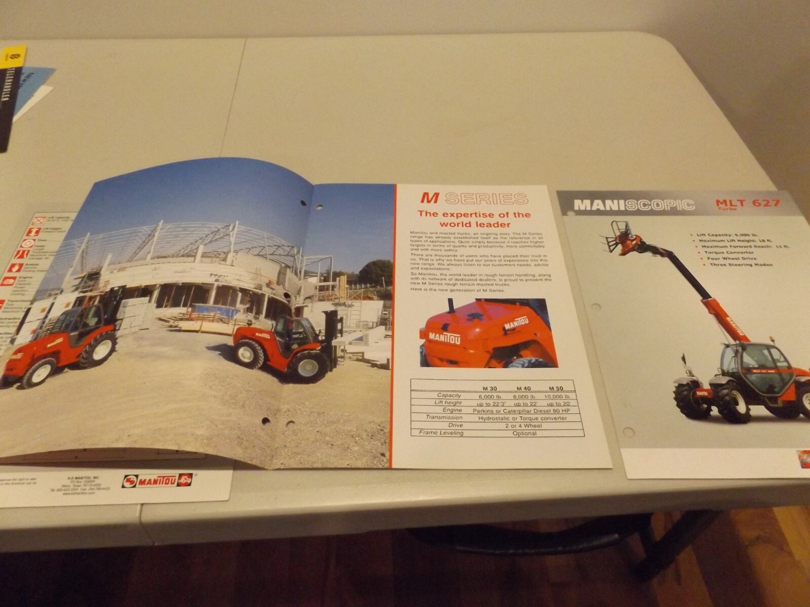3-pc. MANITOU MANISCOPIC M-SERIES, MVT 628T, MTL 627 TURBO, 2003, 2000, 2005