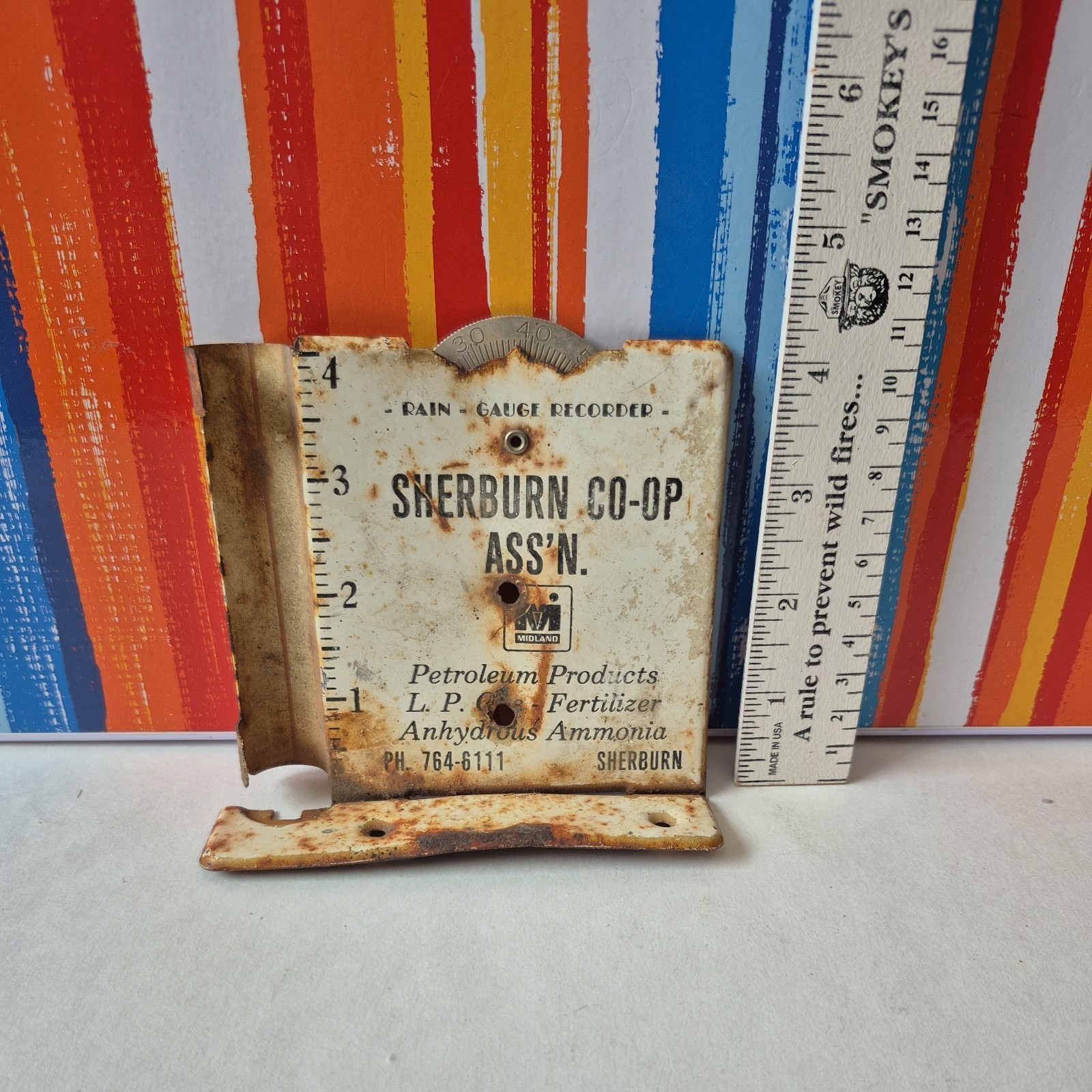 Vintage Sherburn Coop Ass’n Rain Gauge Sherburn Minn Petroleum Fertilizer LP Gas