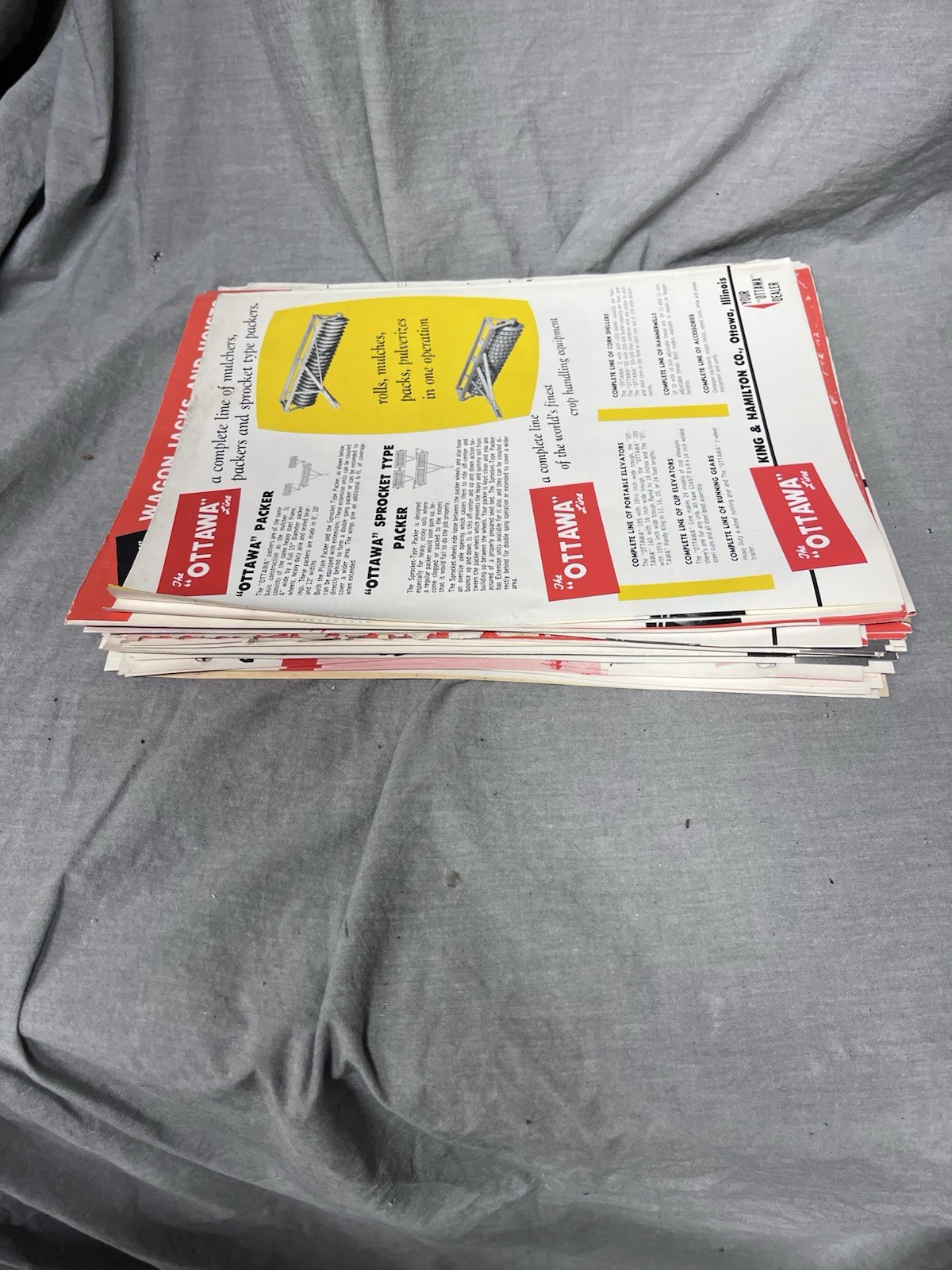 Lot. Of Over 70 Advertising Pieces From The Ottawa Line Produced In Ottawa IL