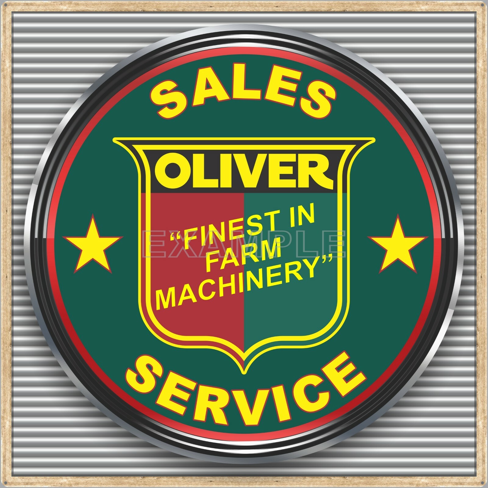 OLIVER FARM TRACTORS OLD SIGN REMAKE SQUARE ALUMINUM SIZE OPTION UP TO 36″ X 36″