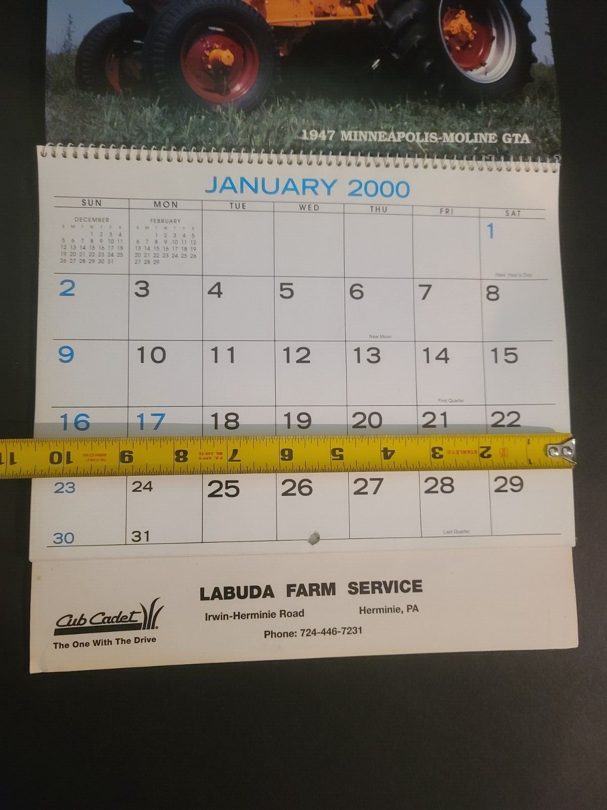 Vintage Year 2000 Labuda Farm Service Herminie Pa Classic Farm Tractors Calendar