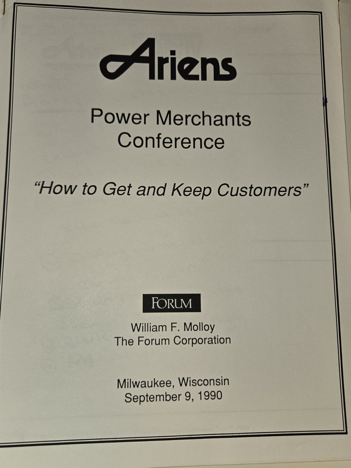 ARIENS POWER MRRCHANT RALLY IV CUSTOMEROLOGY IN THE 90S