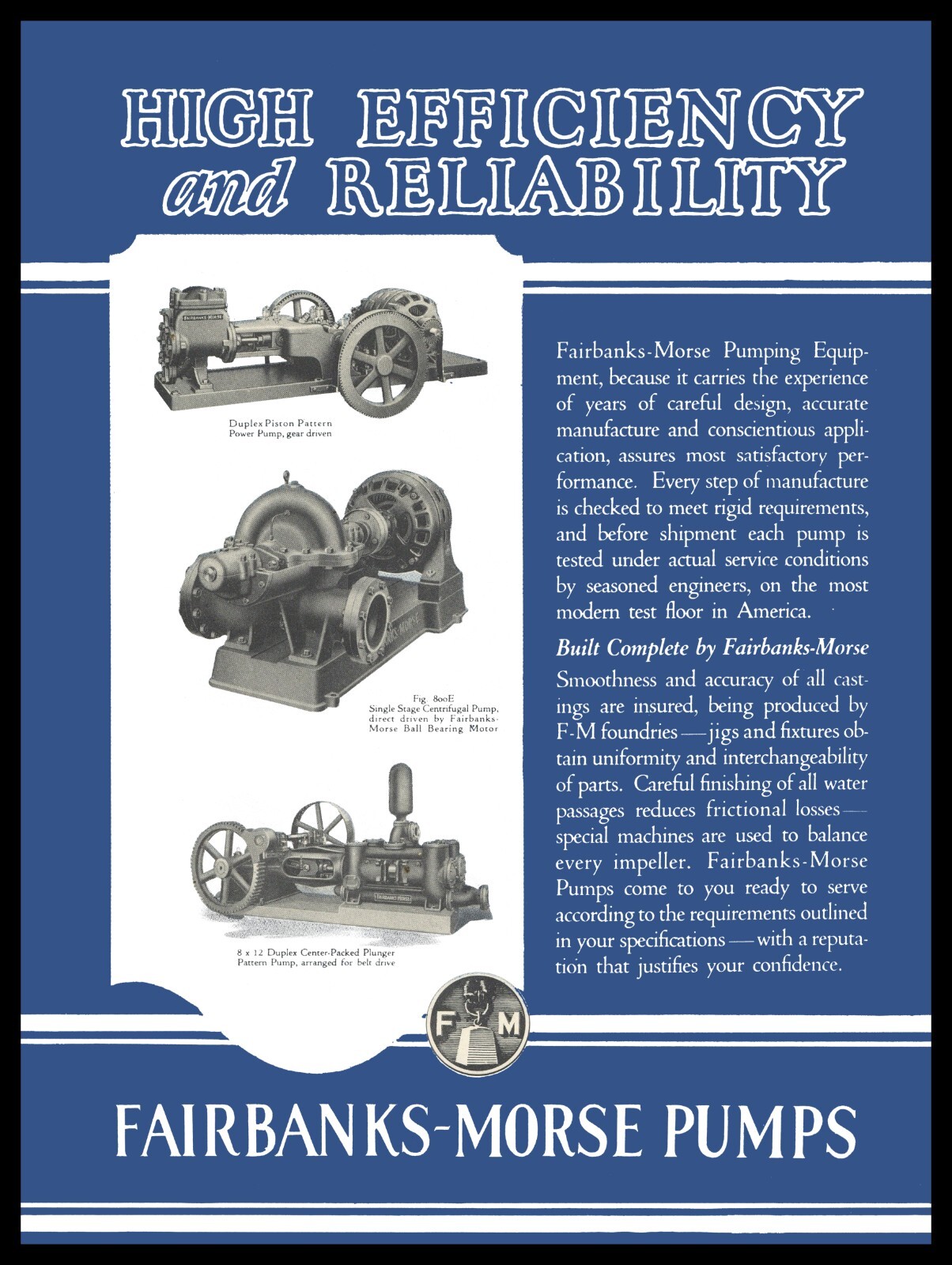1924 Fairbanks Morse Pumps & Equipment NEW METAL SIGN: 9×12″ & Ships Free