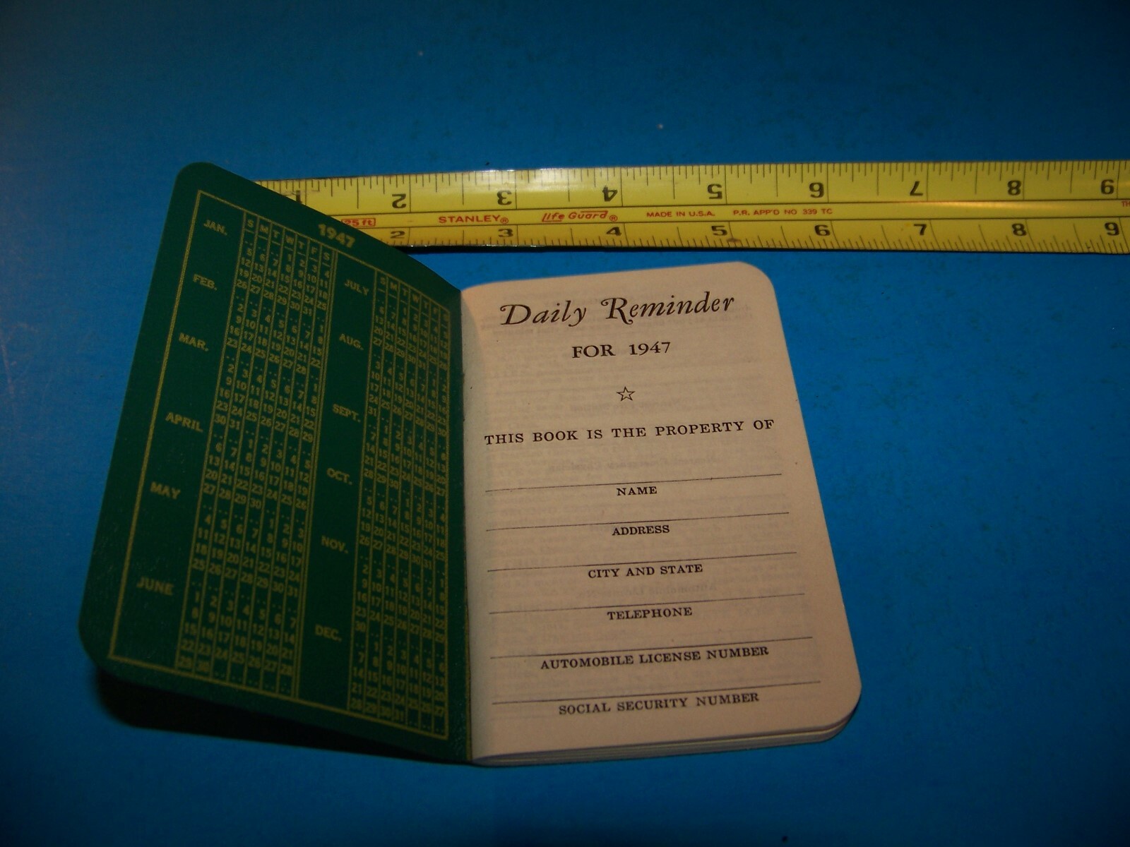Niagara Brand Farmers “Daily Reminder” Memo Booklet Vintage 1947