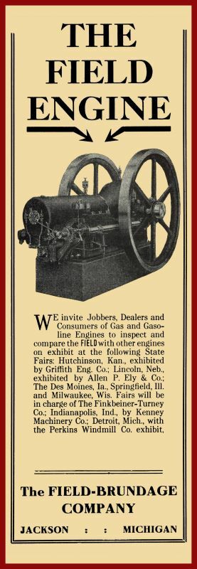 Field Brundage Gas Engines NEW Metal Sign 16″x48″ USA STEEL XL Size – 8 lbs