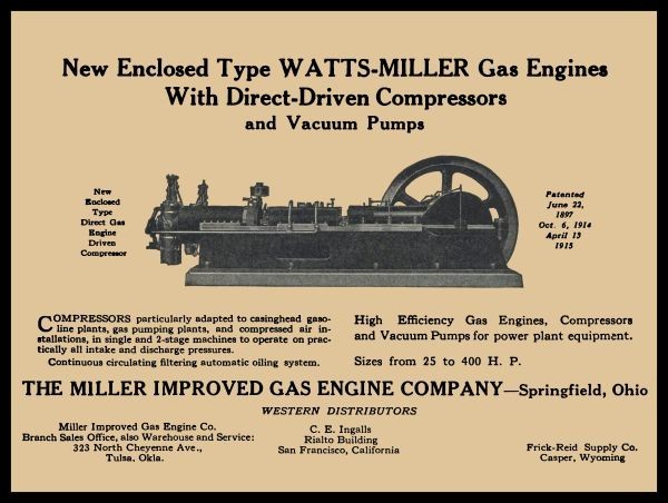 1924 Miller Improved Gas Engine Co. Springfield, OhiO New Metal Sign: 12×16″