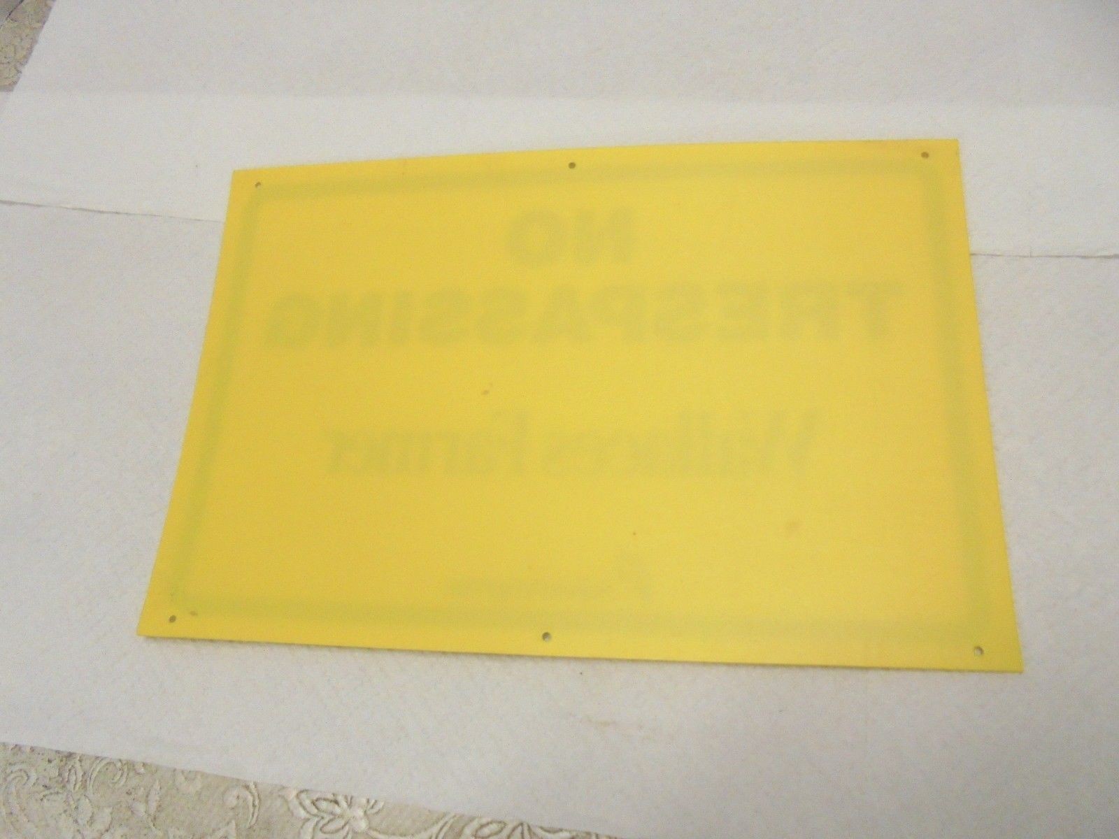 plastic sign no trespassing wallaces farmer progress #3