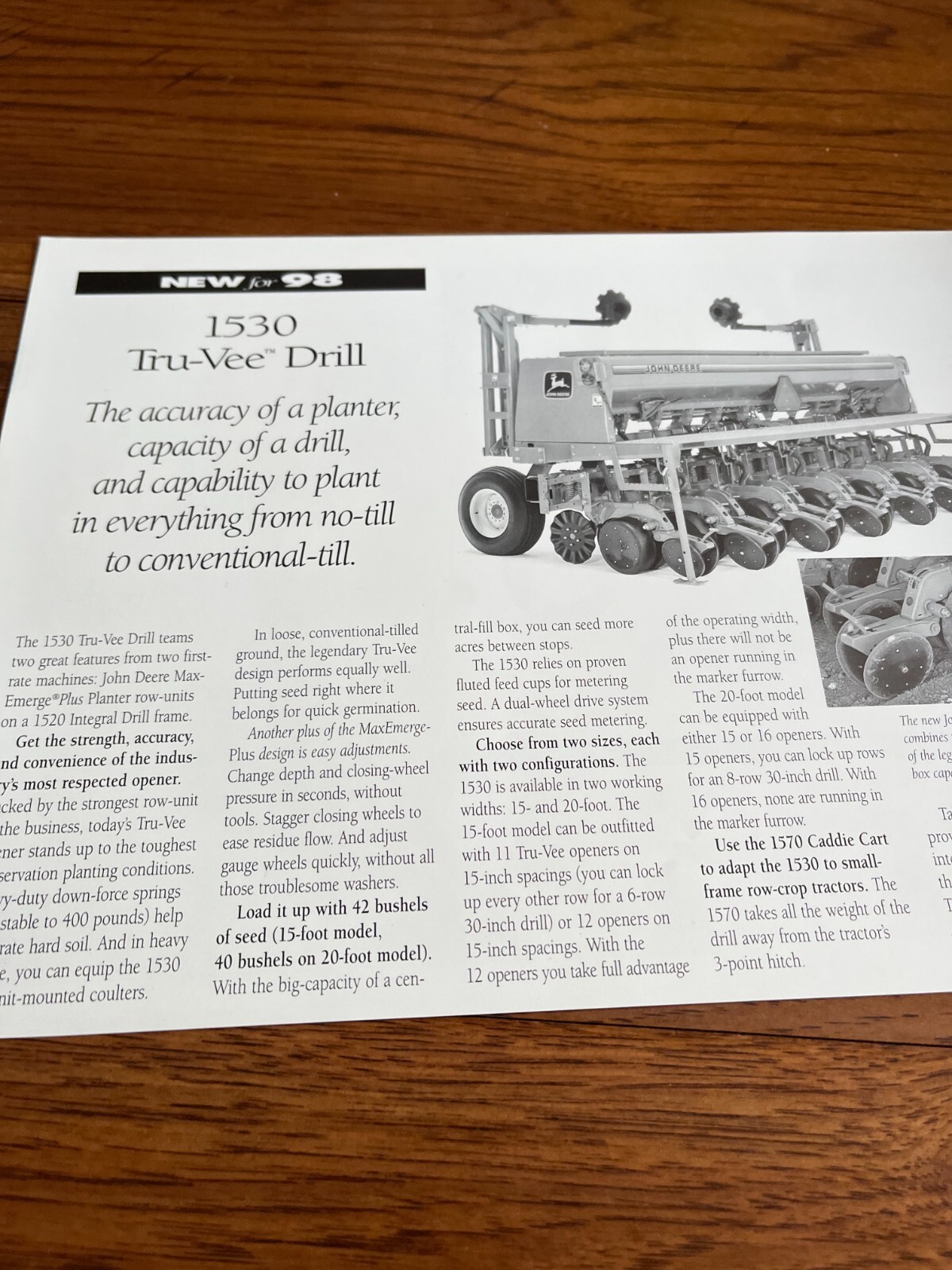 John Deere 1530 Tru Vee Drill For 1998 Brochure AMIL21 ver5