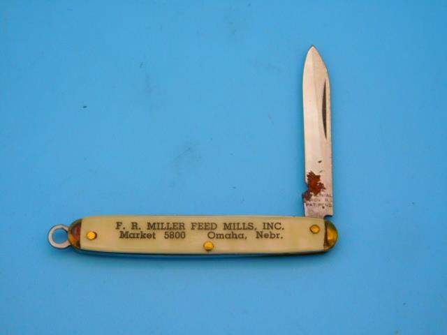 F.R. Miller Feed Mills Advertising Pocket Knife Omaha, Nebraska Colonial