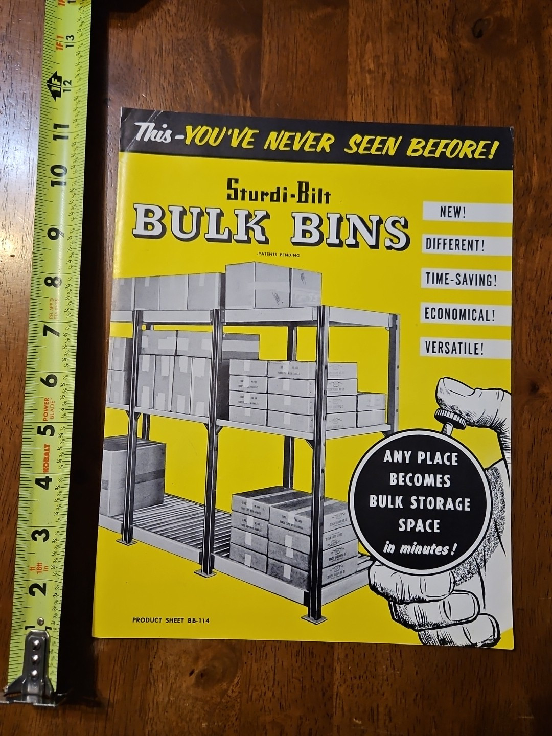 STURDI-BILT BULK BINS BB-114 BROCHURE CATALOG OLD VINTAGE PATENTS PENDING