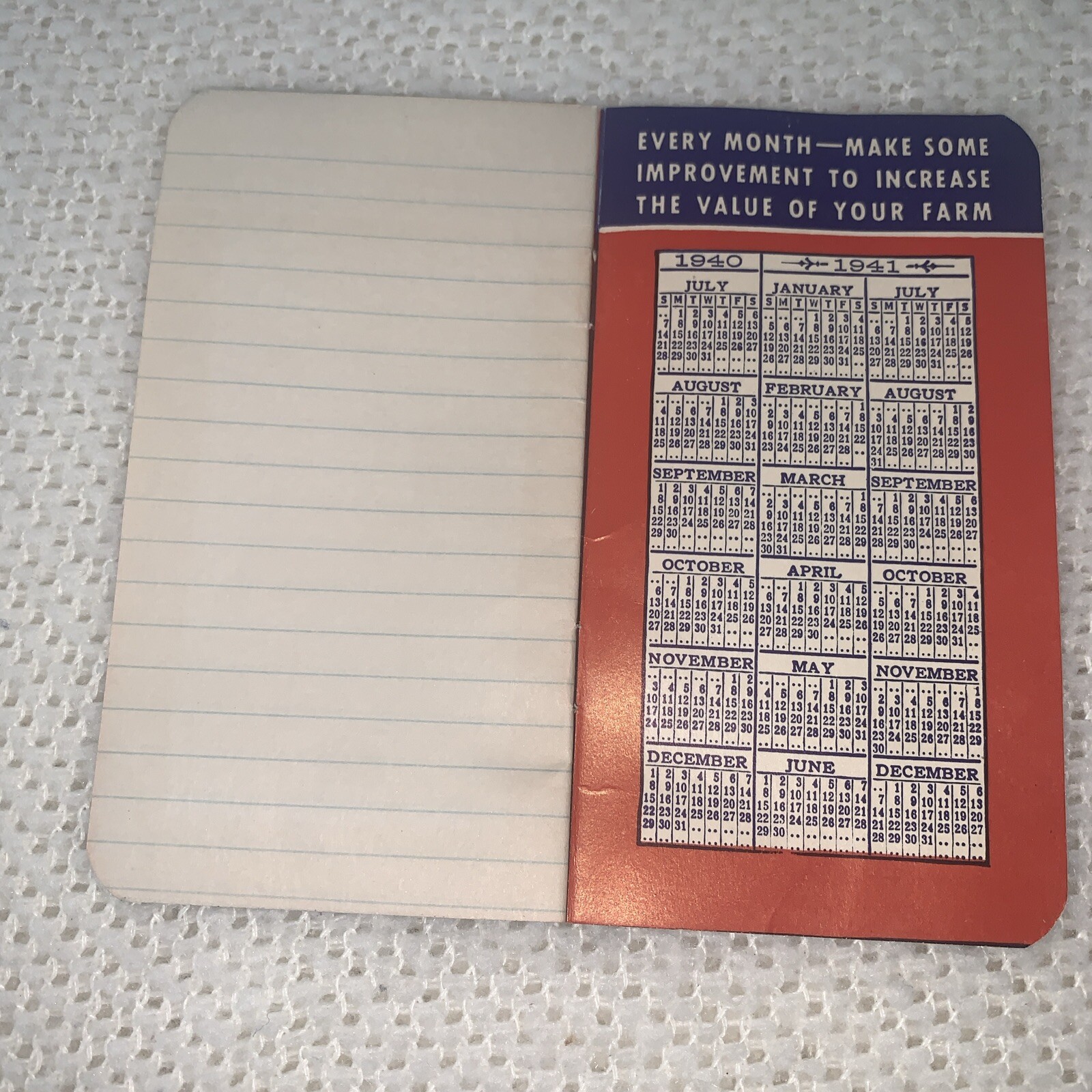 U.S.S. American Fence Memo Book WM. Cameron & Co. Hillsboro, Texas 1940-1941