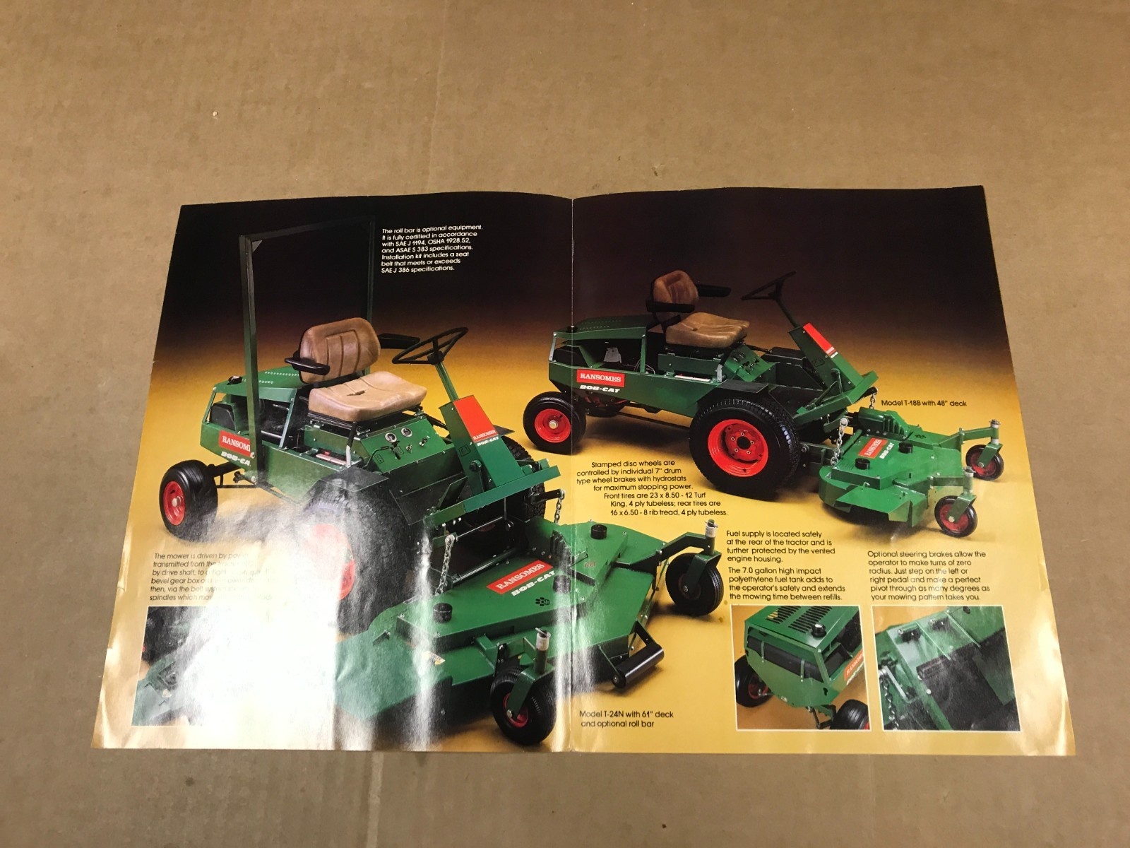 Vintage Riders Brochure – Models T-18B, T-24N Ransomes Bob Cat