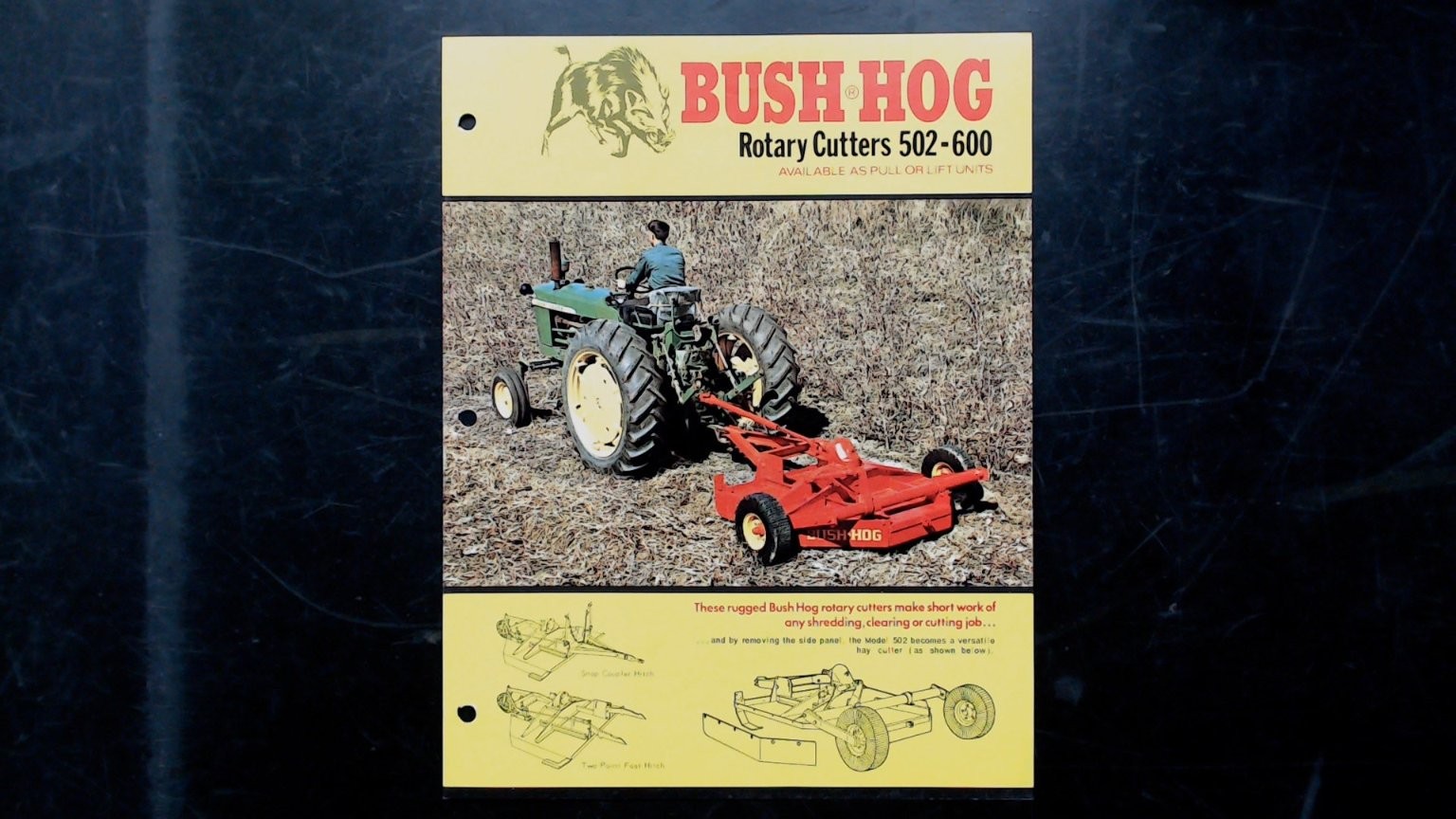 Bush Hog Rotary Cutters 502-600 Vintage Agriculture Brochure 60 Inch