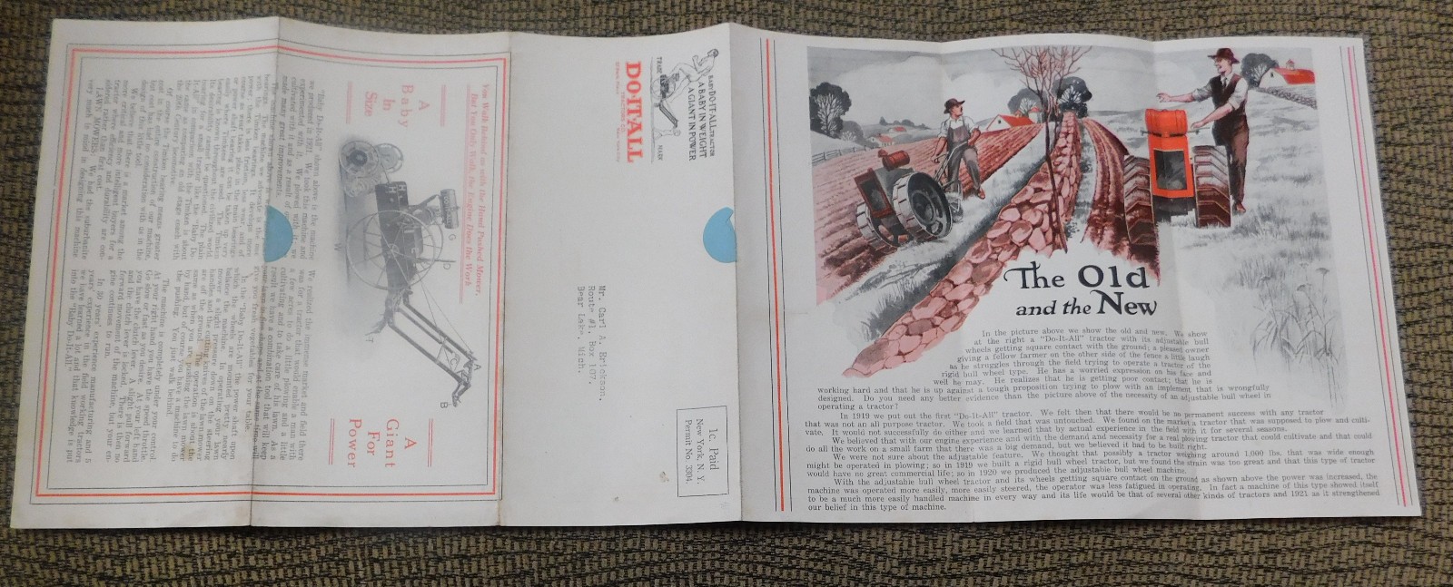1920’s Do-It-All Tractor Brochure Pamphlet *Very RARE*