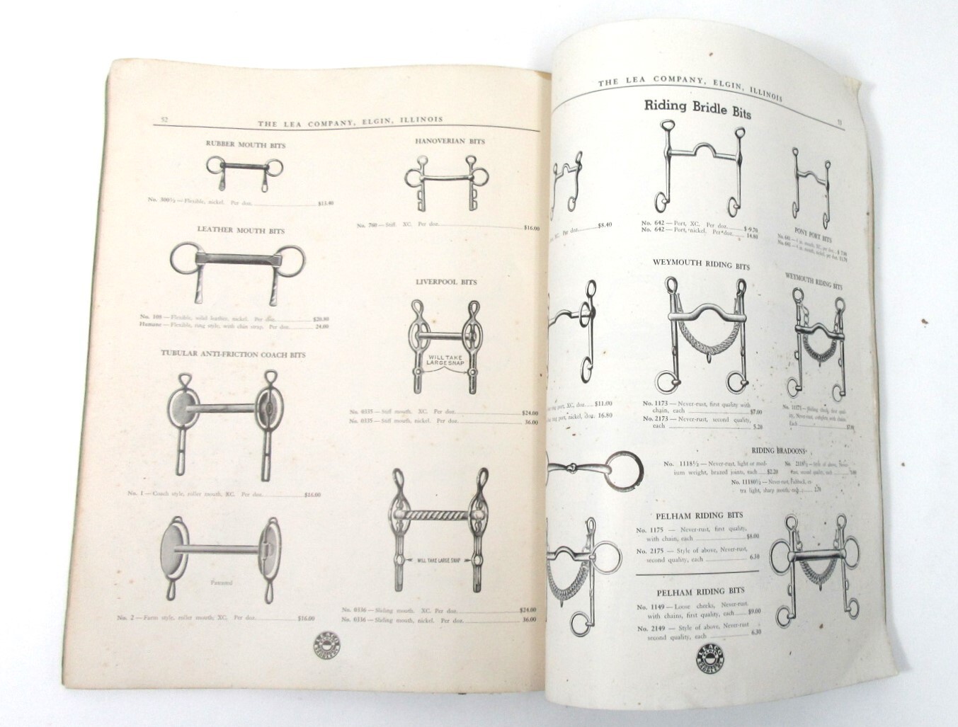 VINTAGE 1930’S HORSE EQUIPMENT CATALOG LEA COMPANY ELGIN ILLINOIS EQUIPMENT