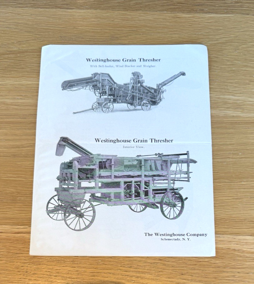 Original 1919 Westinghouse Grain Thresher Advertising Brochure- Agricultural