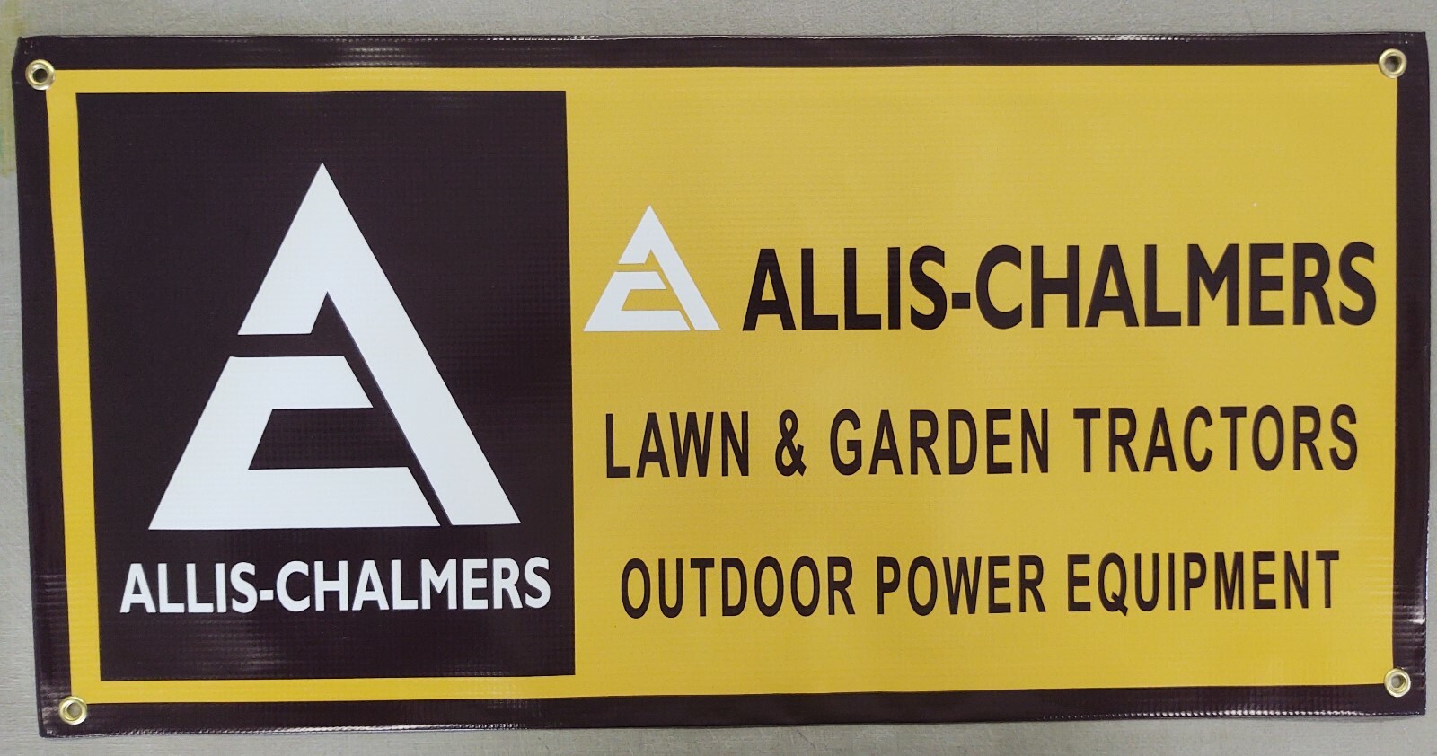 ALLIS-CHALMERS LAWN & GARDEN TRACTOR BANNER- (OUTDOOR POWER EQUIP.) 24″ X 12″