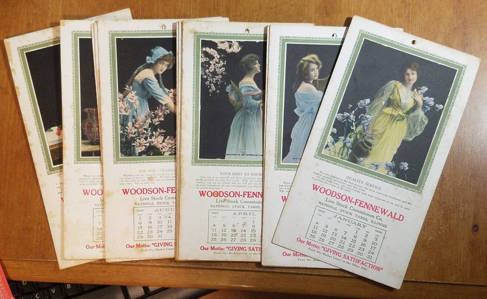1920 Calendar, Woodson-Fennewald National Stock Yards, Illinois