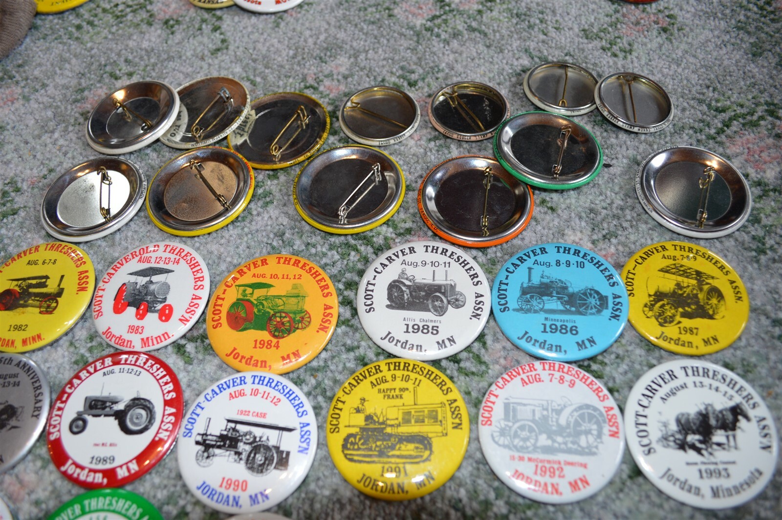 36 Scott Carver Threshers Assoc Threshing Bee Tractor Jordan Buttons 1968-2011