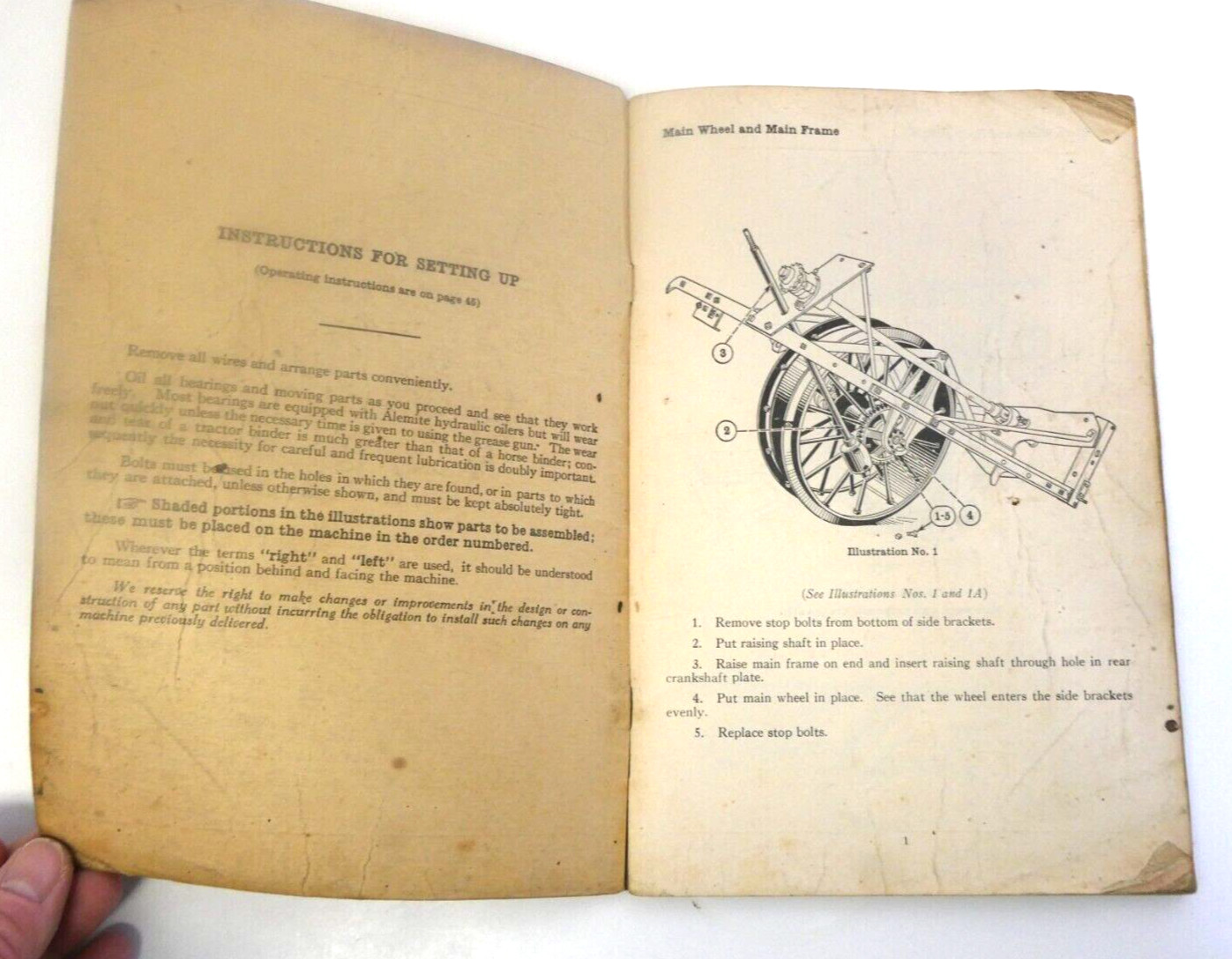 McCormick-Deering Vtg Instructions for Setting up & Operating Tractor Binder #4