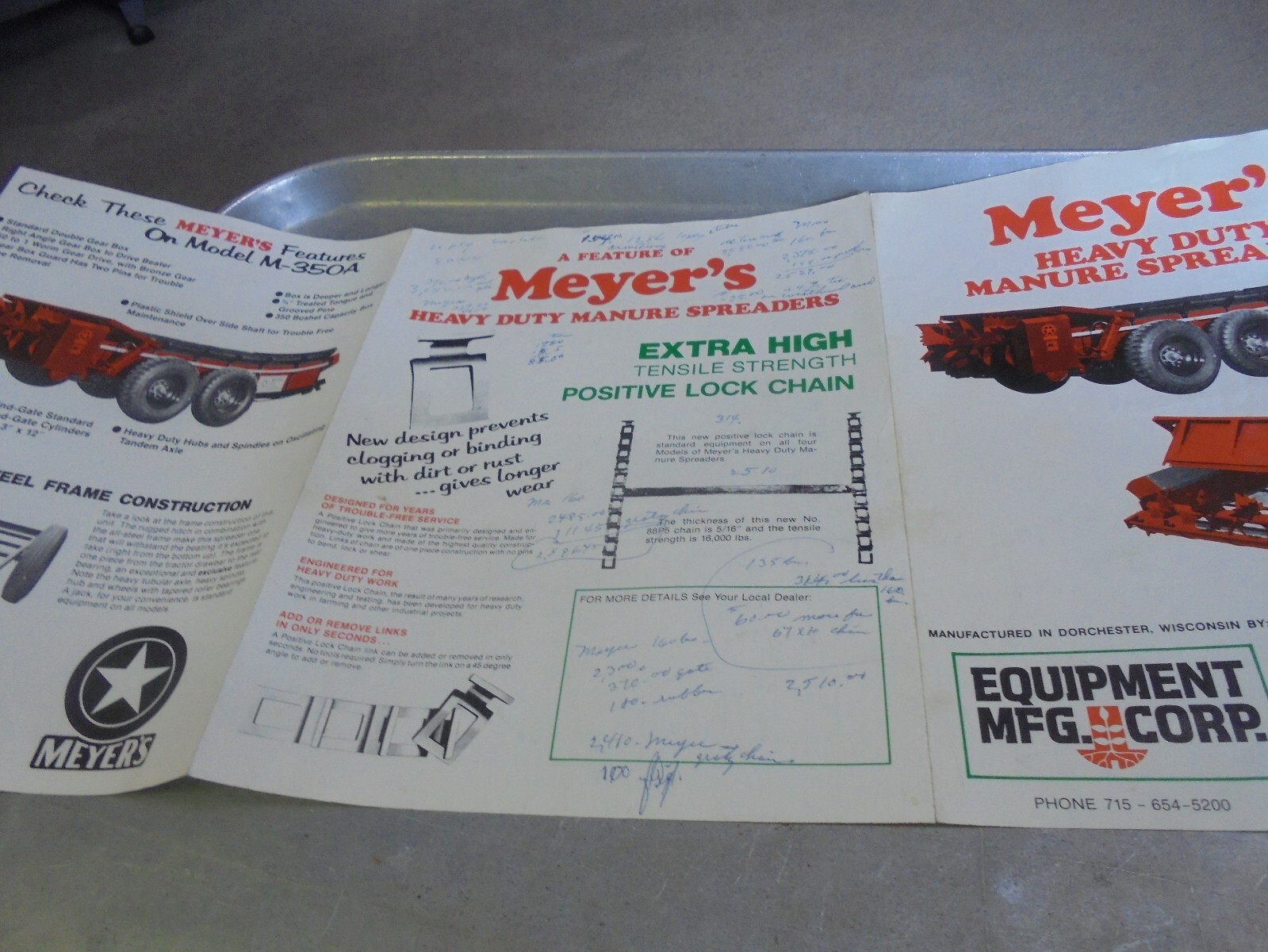 Vintage Meyer’s Heavy Duty Manure Spreaders Brochure
