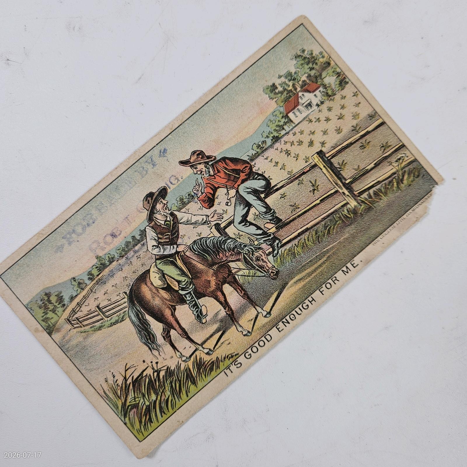 Vtg Victorian Trade Card Tait Wire Check Rower Agricultural Rob T Craig 5.5″
