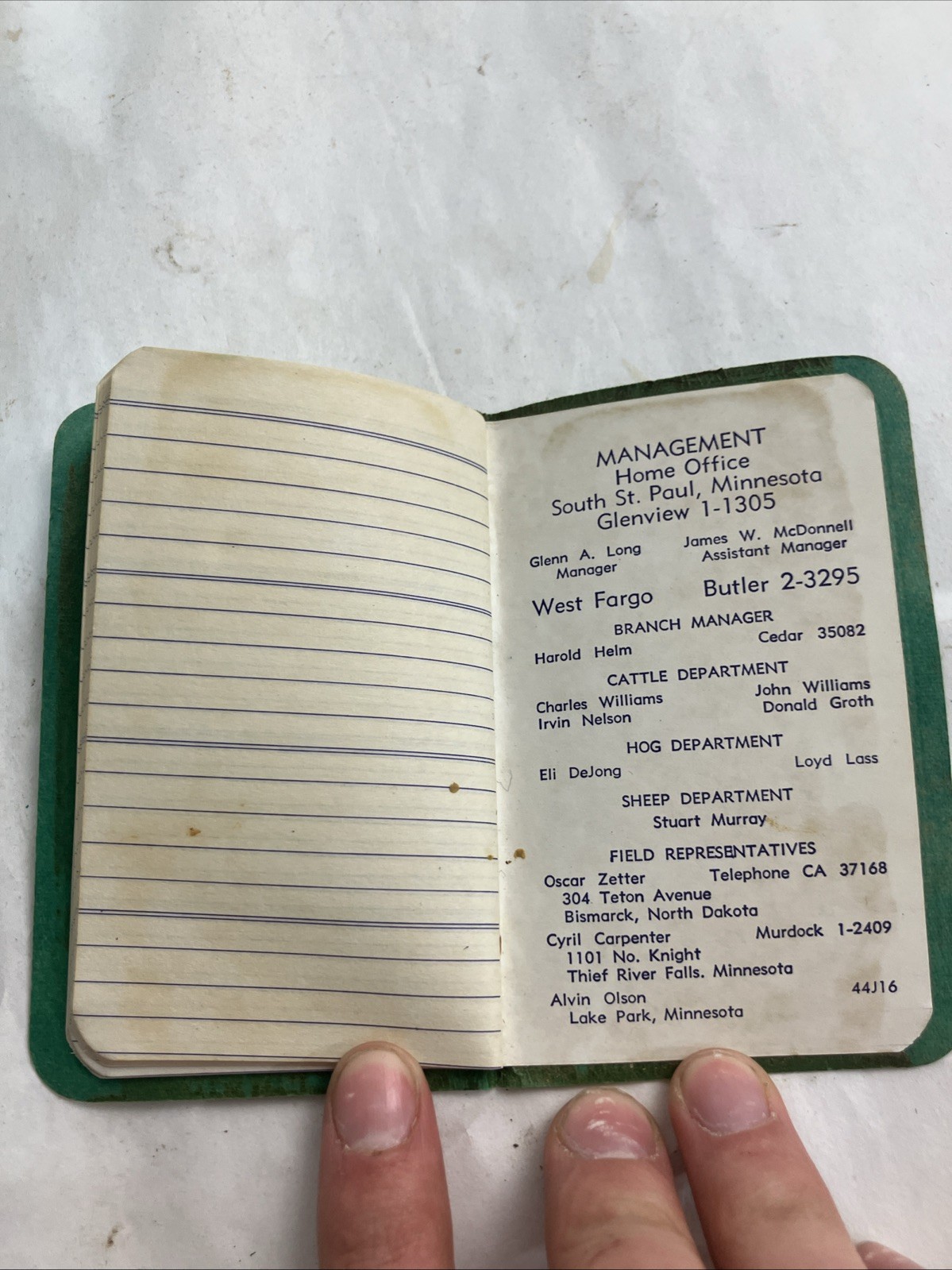 W-Vtg Farmers Union Marketing Association St Paul MN West Fargo ND Notebook Pad