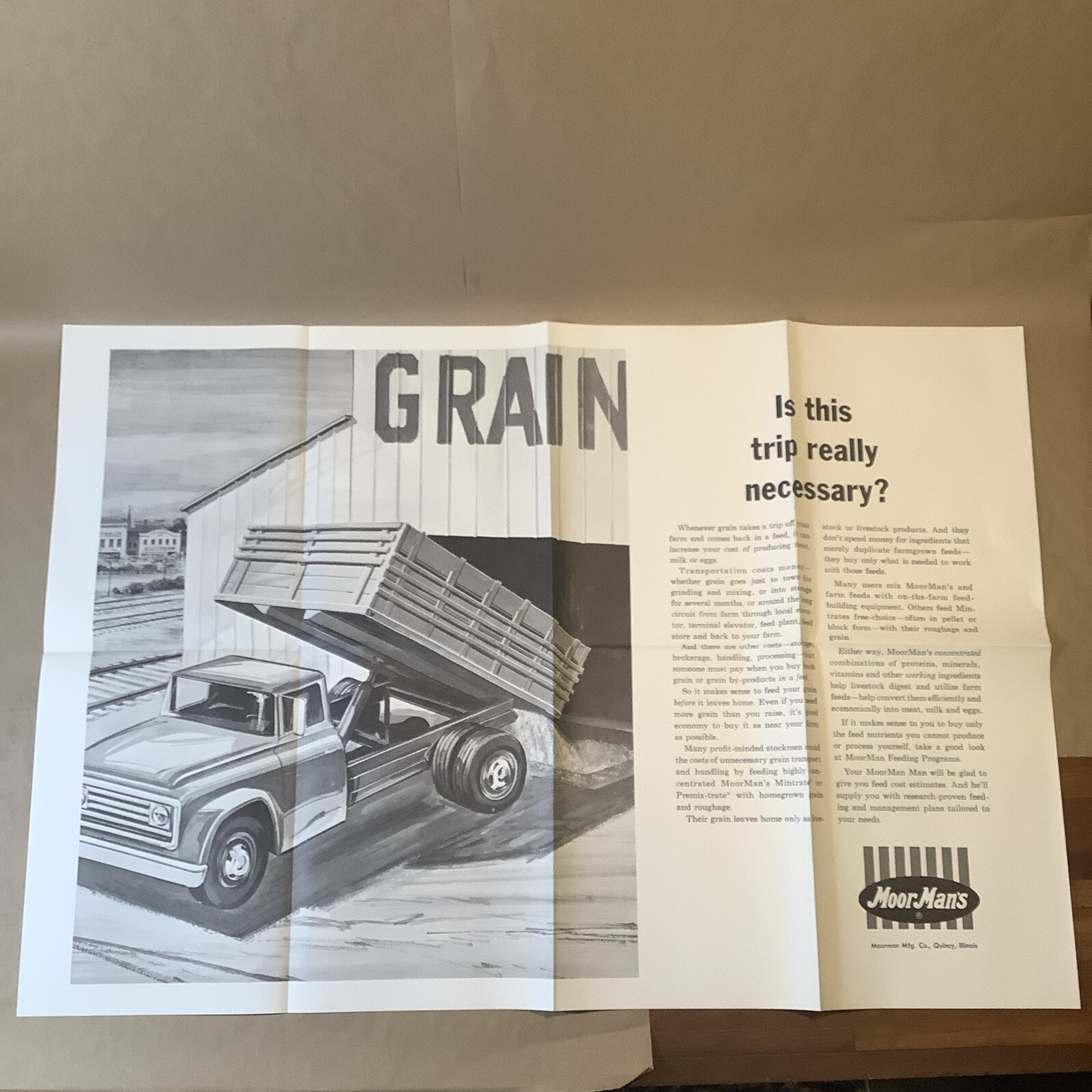 Vintage Moor Man’s Poster Quincy Illinois Grain Trip INV-AA01T