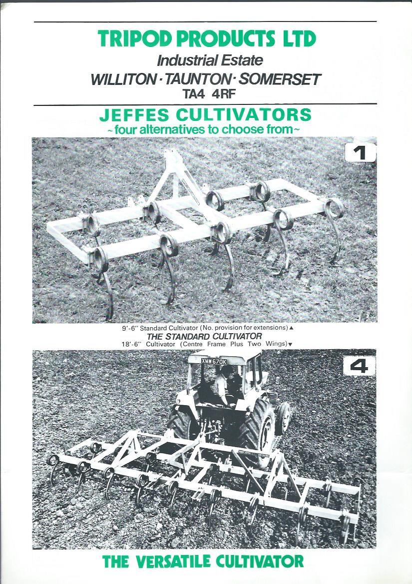 Farm Implement Brochure -Tripod – Jeffes Cultivators – c1970’s (F3105)