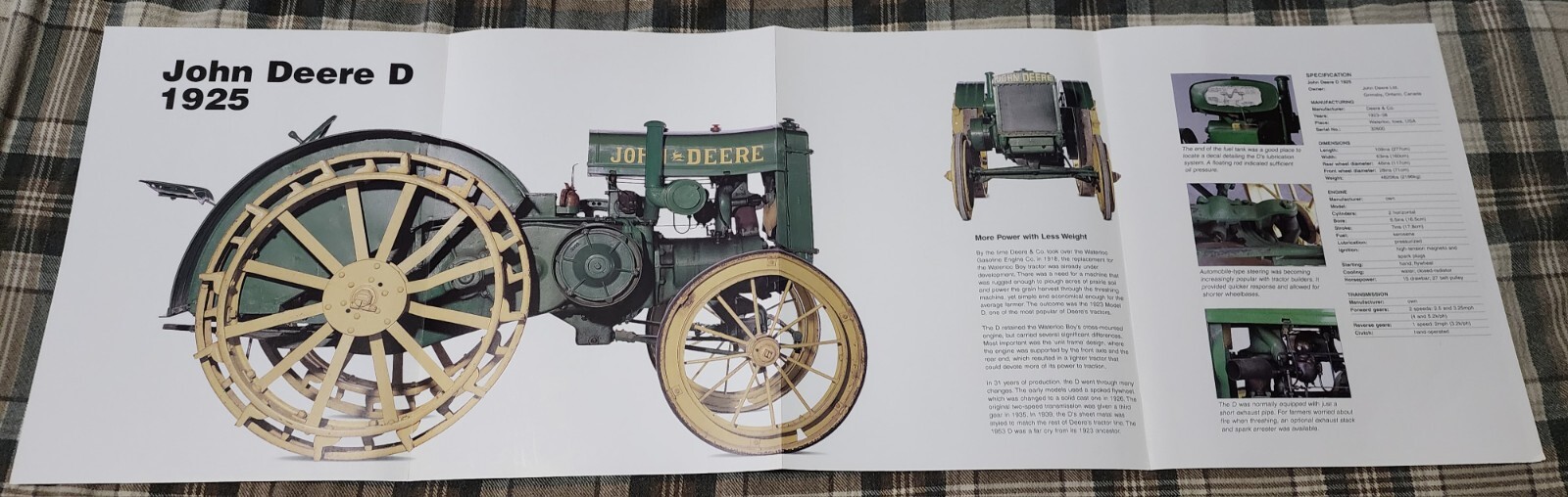 John Deere Tractor Picture Poster Farm Original Out of Print Wall Art Decor