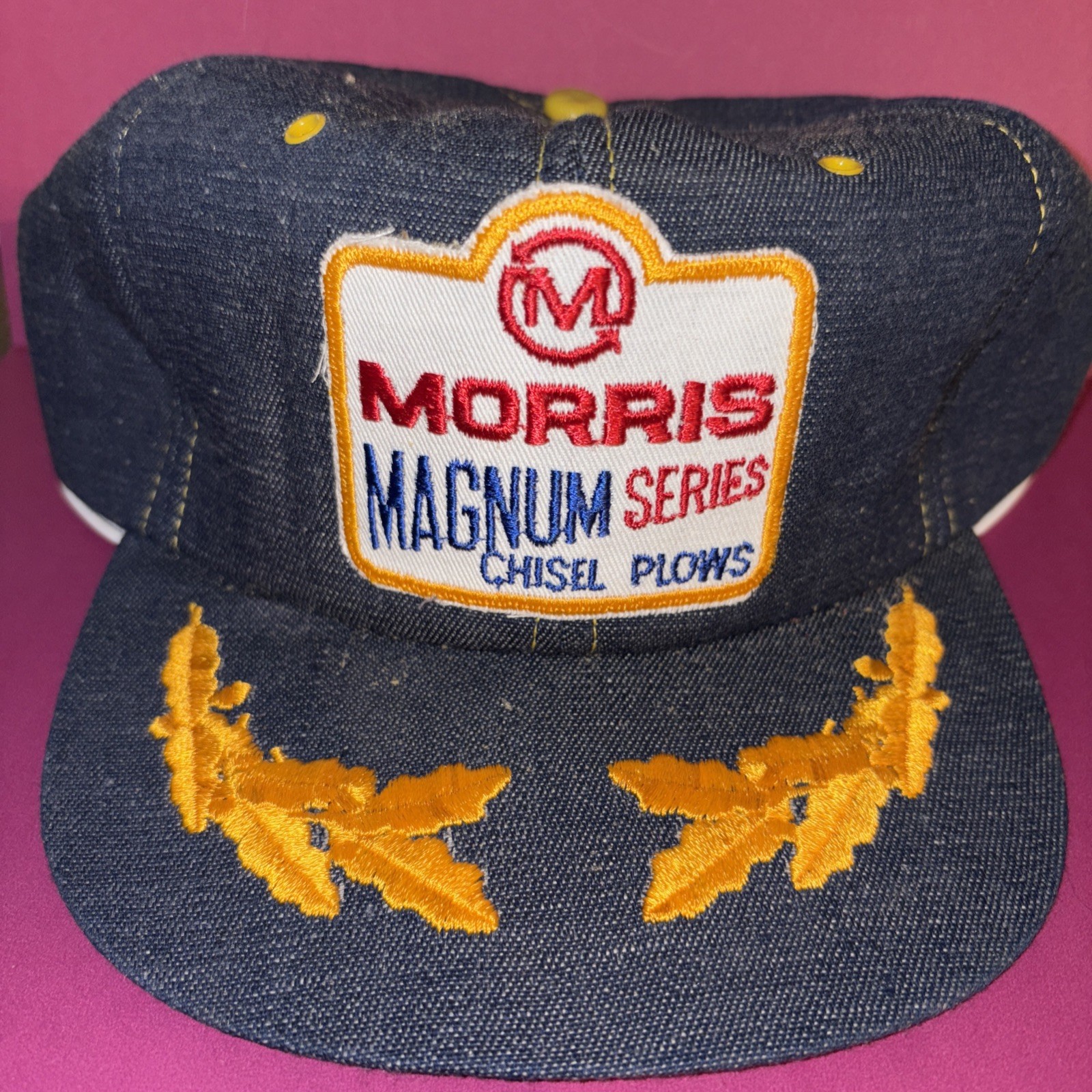 Vtg Morris Magnum Series Chisel Plows Hat Cap Farm Ag Ad