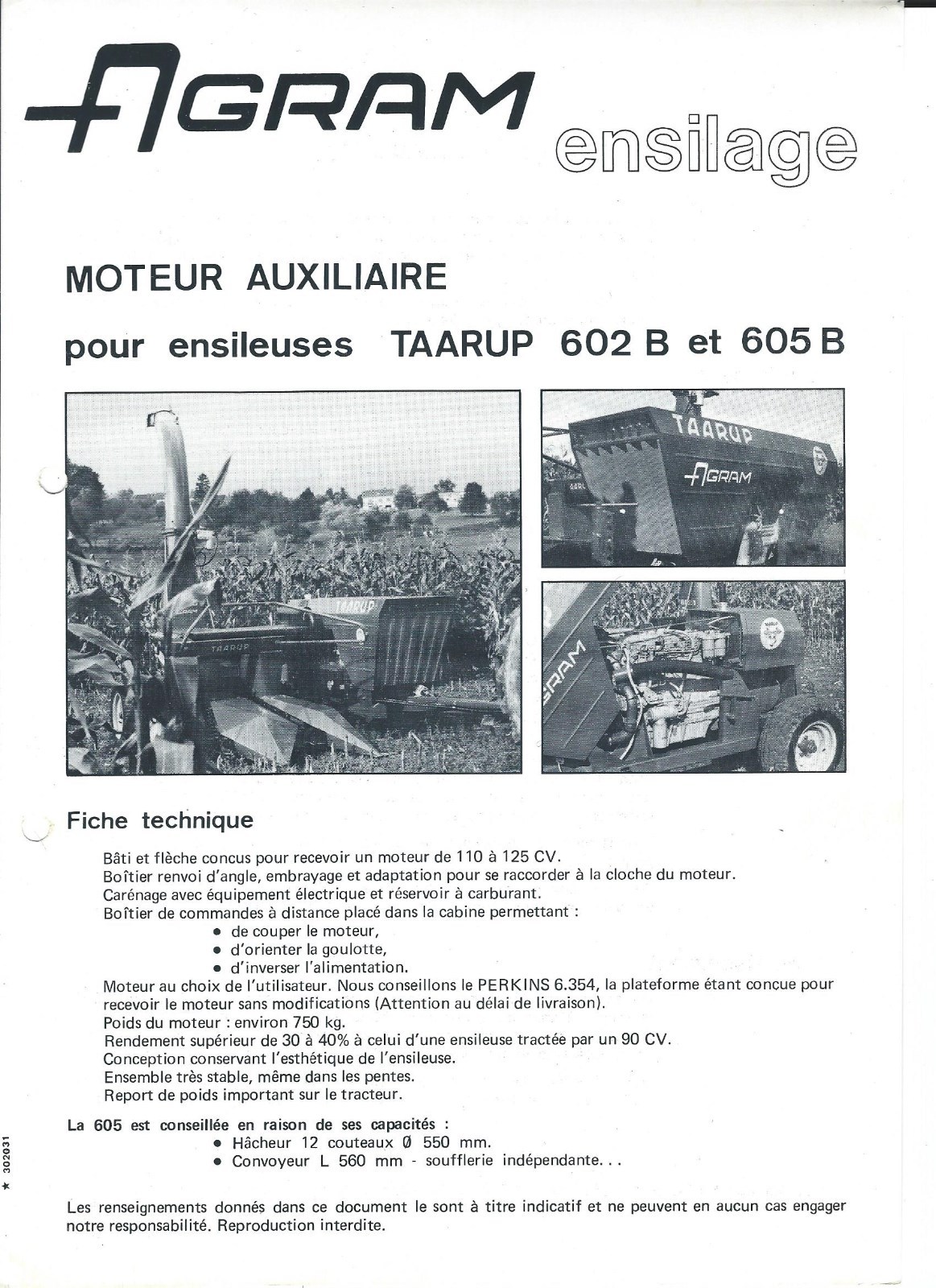 Farm Equipment Brochure – Taarup – 602B Exact Coupe Cut S FRENCH 2 item (F4746)