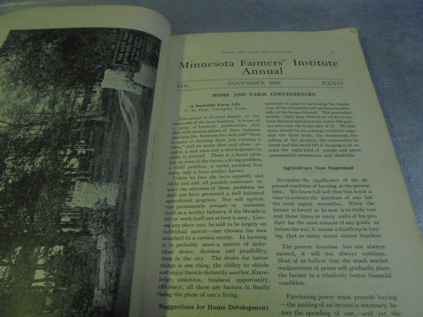 Vintage 1921 Minnesota Farmers Institute Annual