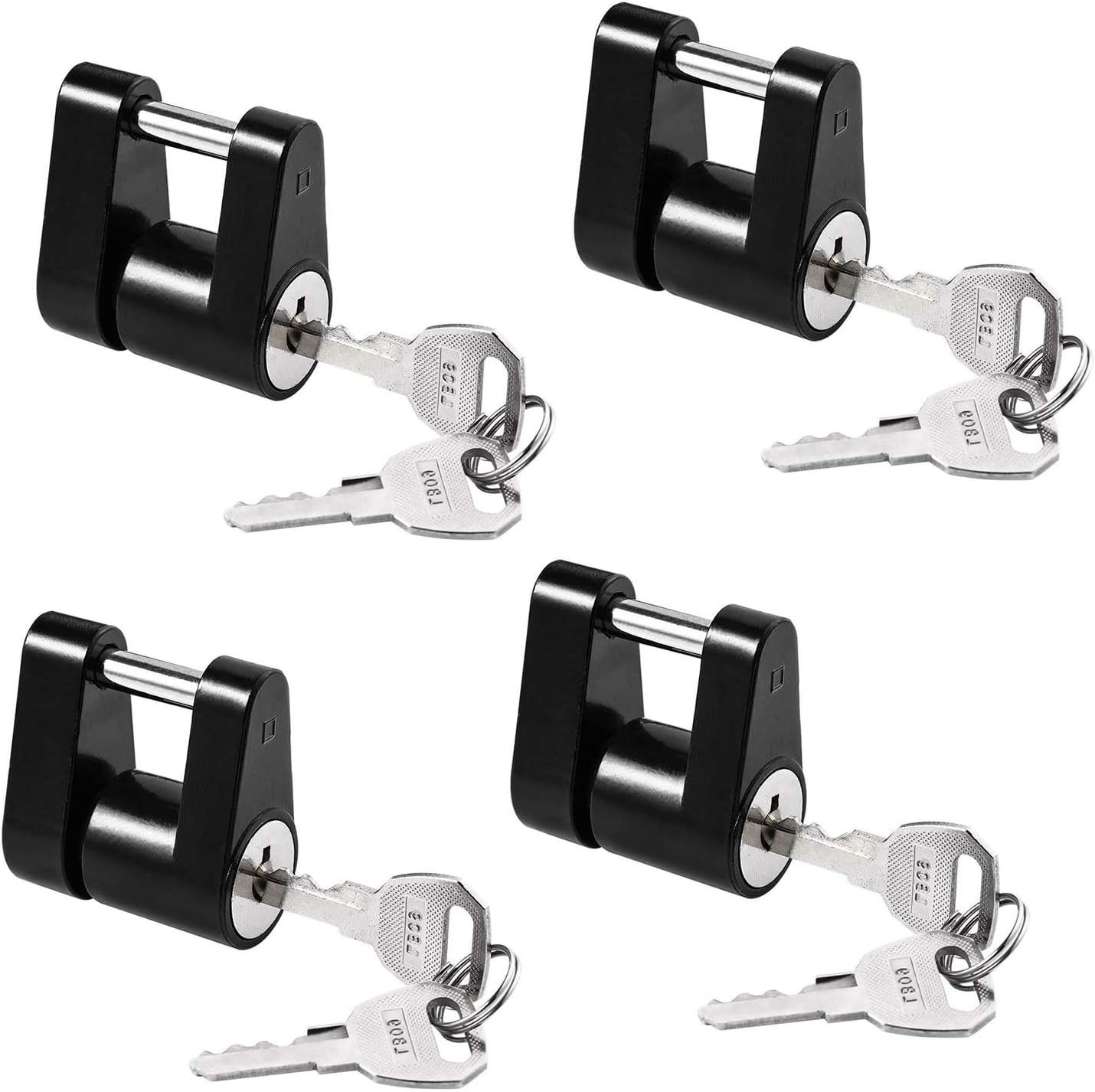 CZC AUTO Black Trailer Hitch Coupler Lock, Dia 1/4 Inch, 3/4 Inch Span for To…