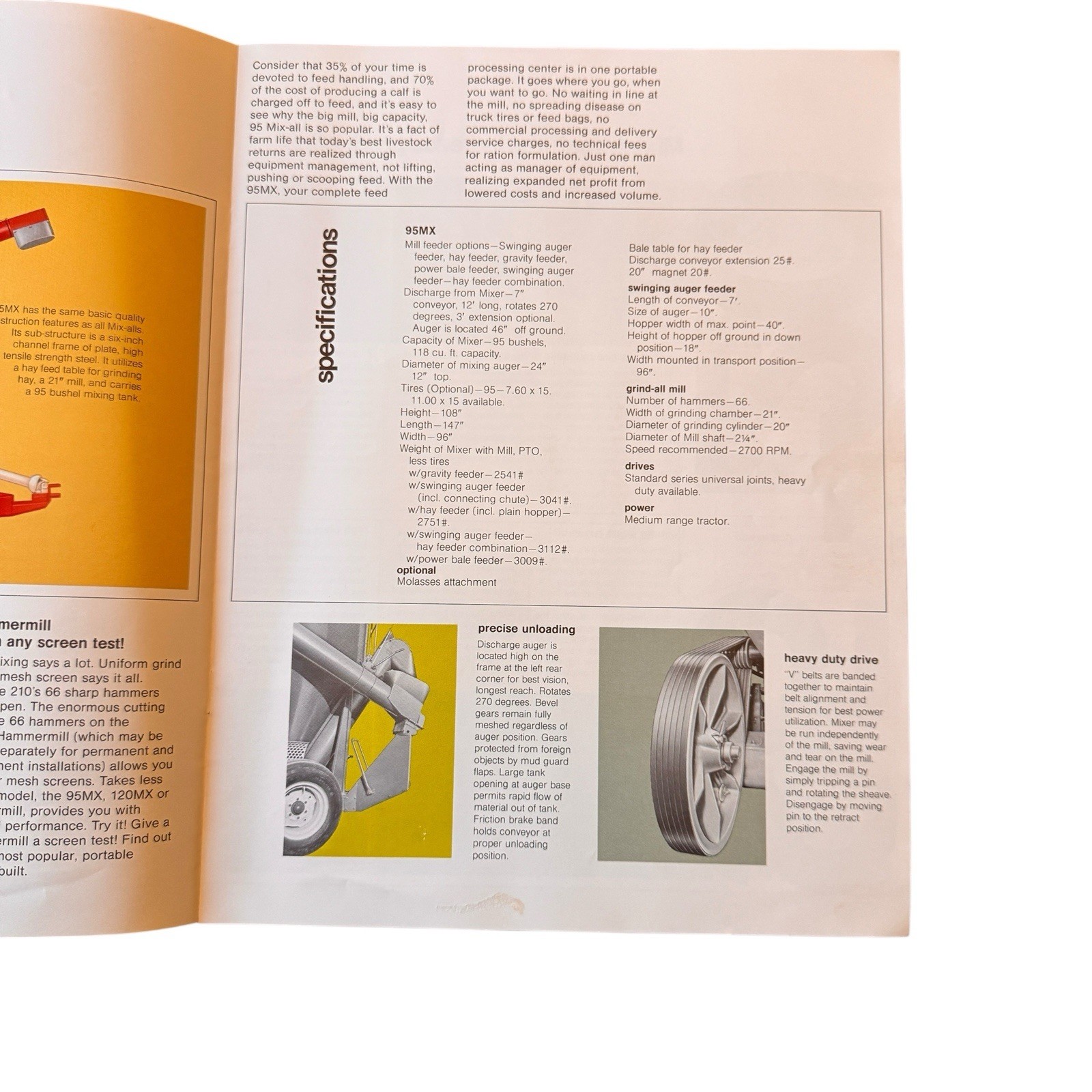 1970s Gehl 95 Feed Grinder Mixer Brochure Model 120 Farm Equipment Catalog