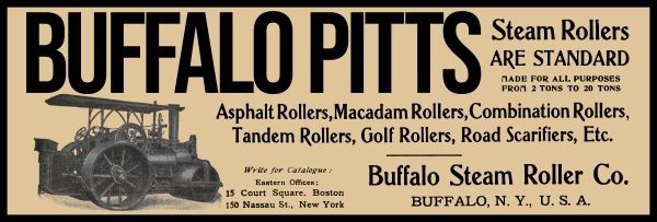 1909 Buffalo Pitts Steam Rollers of Buffalo, New York NEW Metal Sign: 6×18″