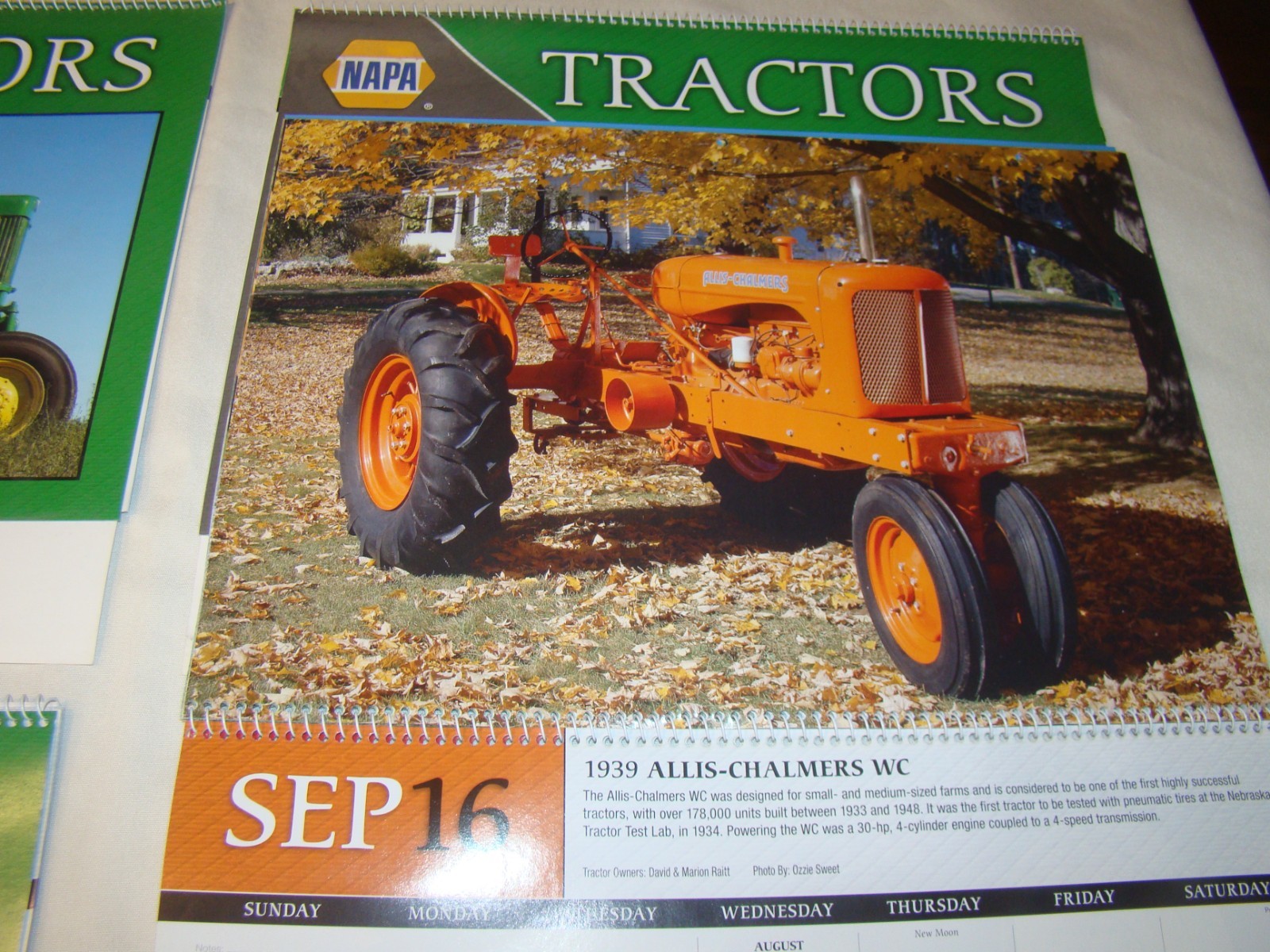 Lot of 4 2016 Napa Tractor Classics of Yesteryear Calendars Pittsgrove NJ 08318