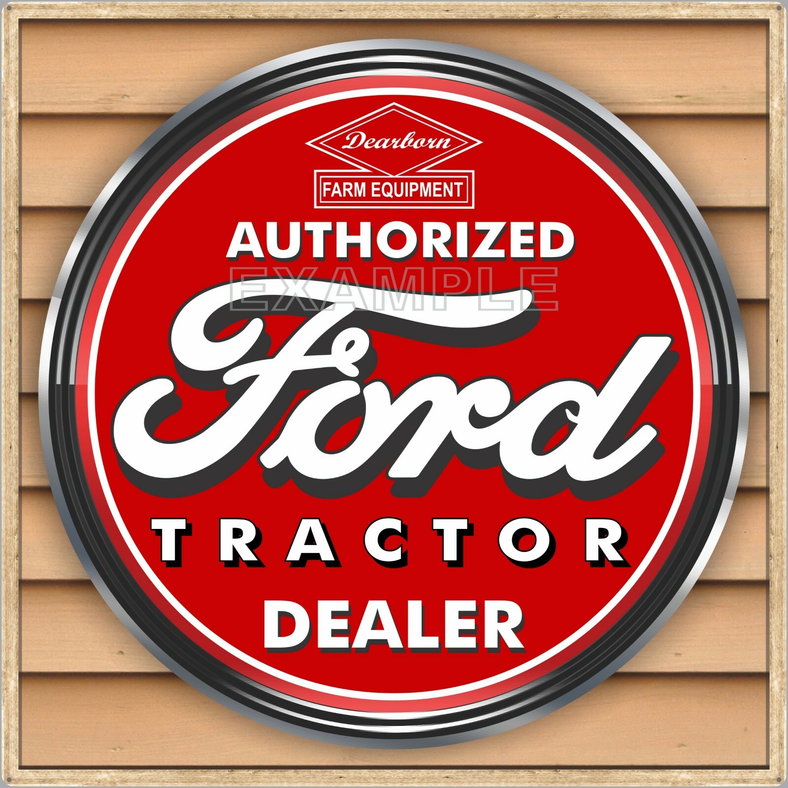 FORD TRACTOR DEARBORN OLD SIGN REMAKE SQUARE ALUMINUM SIZE OPTION UP TO 3′ X 3′