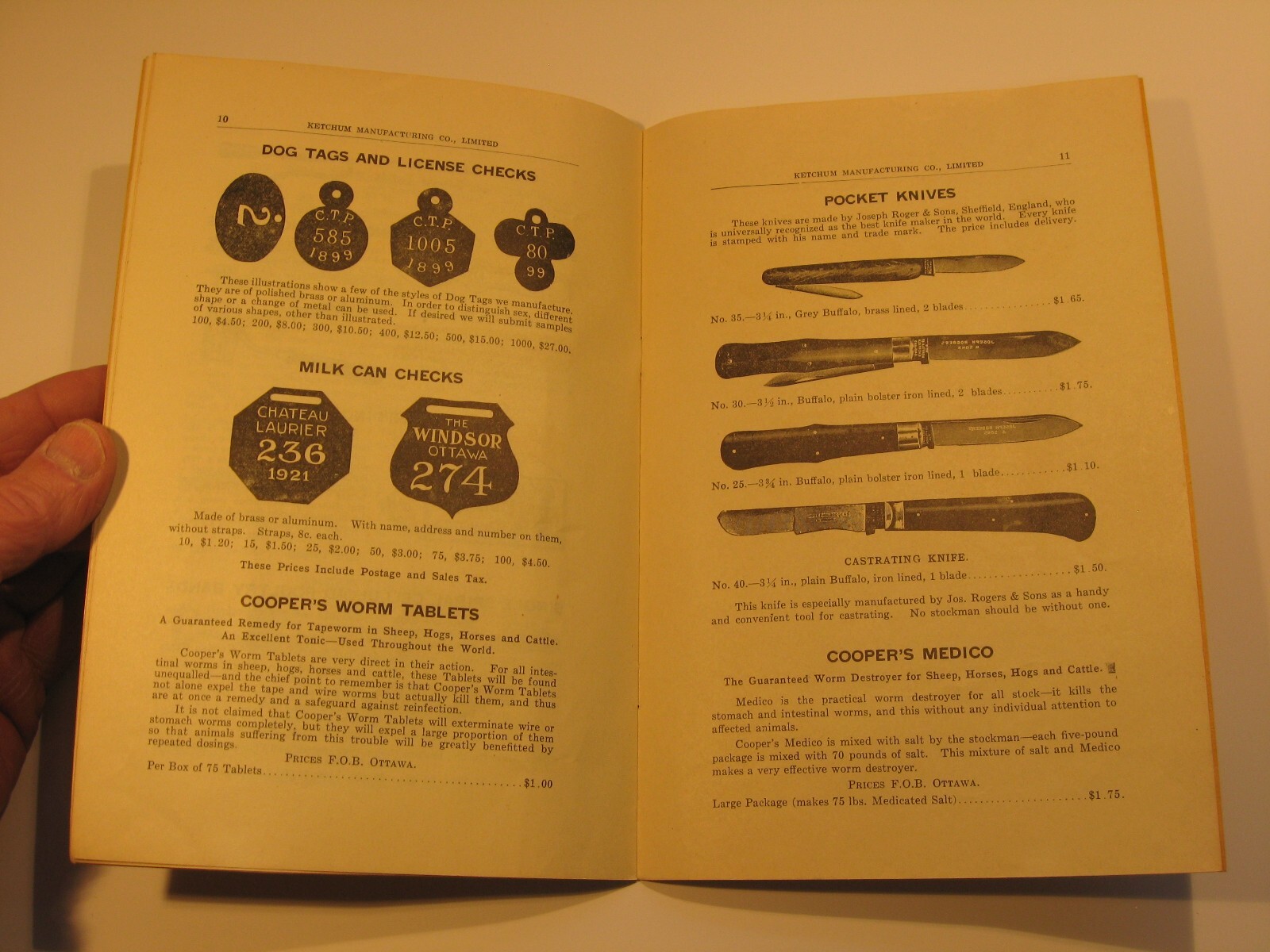 Ketchum Manufacturing 1923 Catalog Animal Tags Cattle Sheep Ottawa